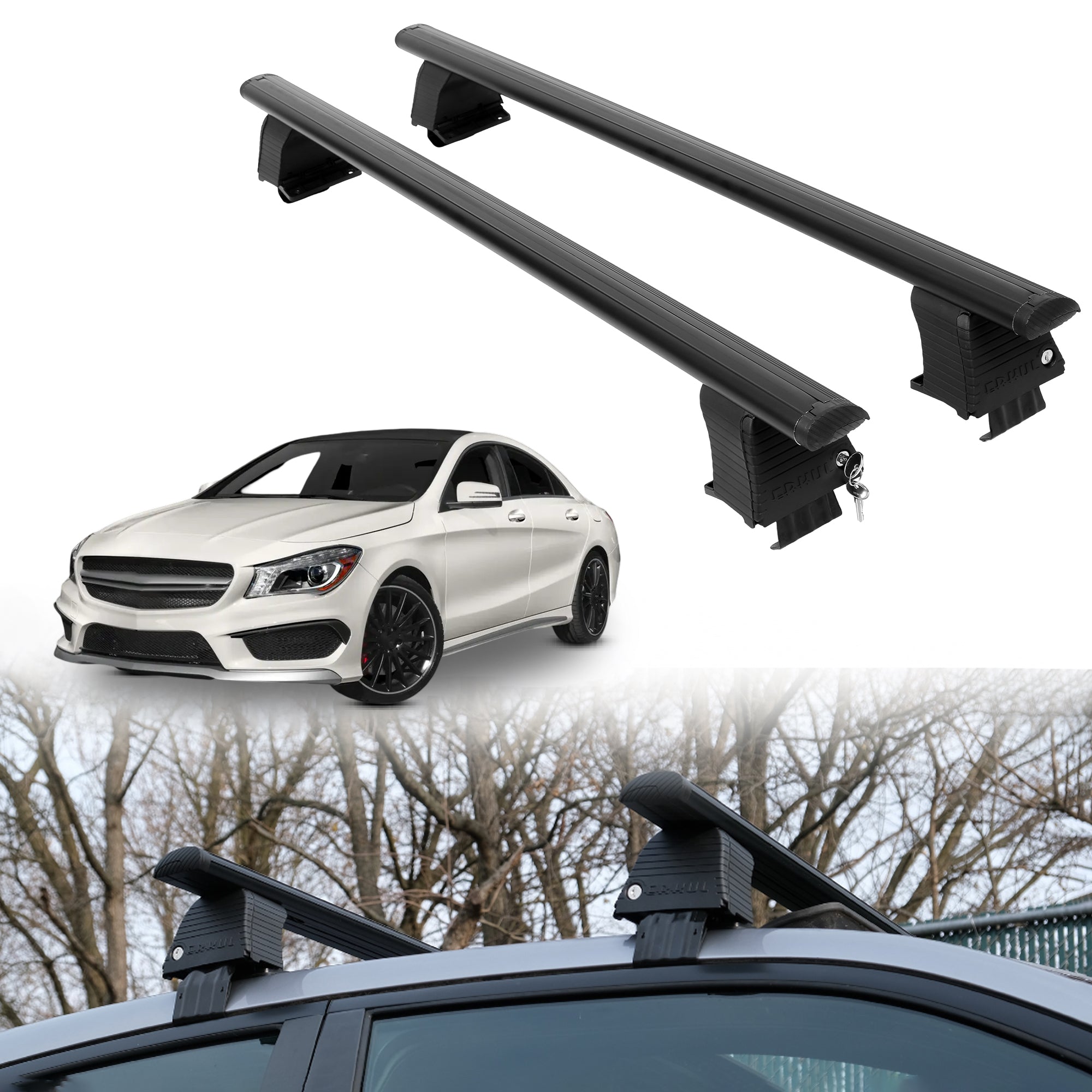 ERKUL Roof Rack Crossbars For MERCEDES AMG CLA 2016