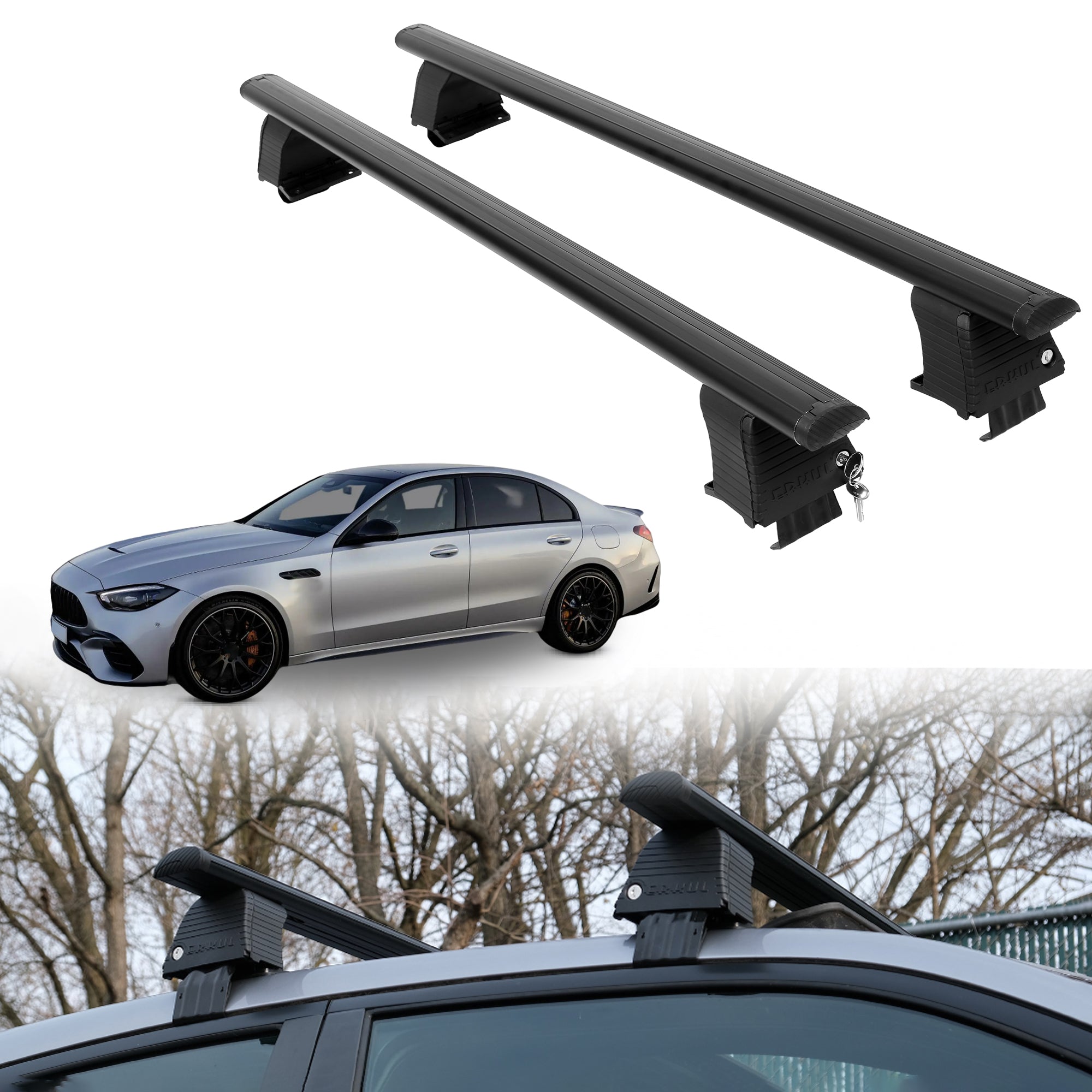 ERKUL Roof Rack Crossbars For MERCEDES AMG C 63 2024-2026