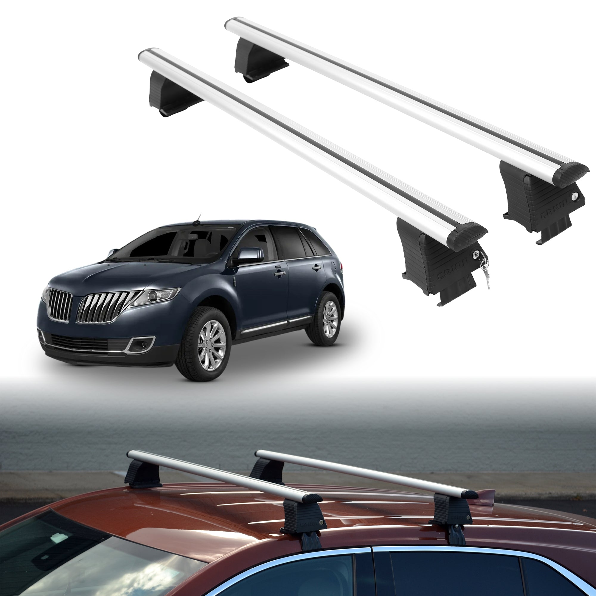 ERKUL Roof Rack Crossbars For LINCOLN MKX 2007-2015