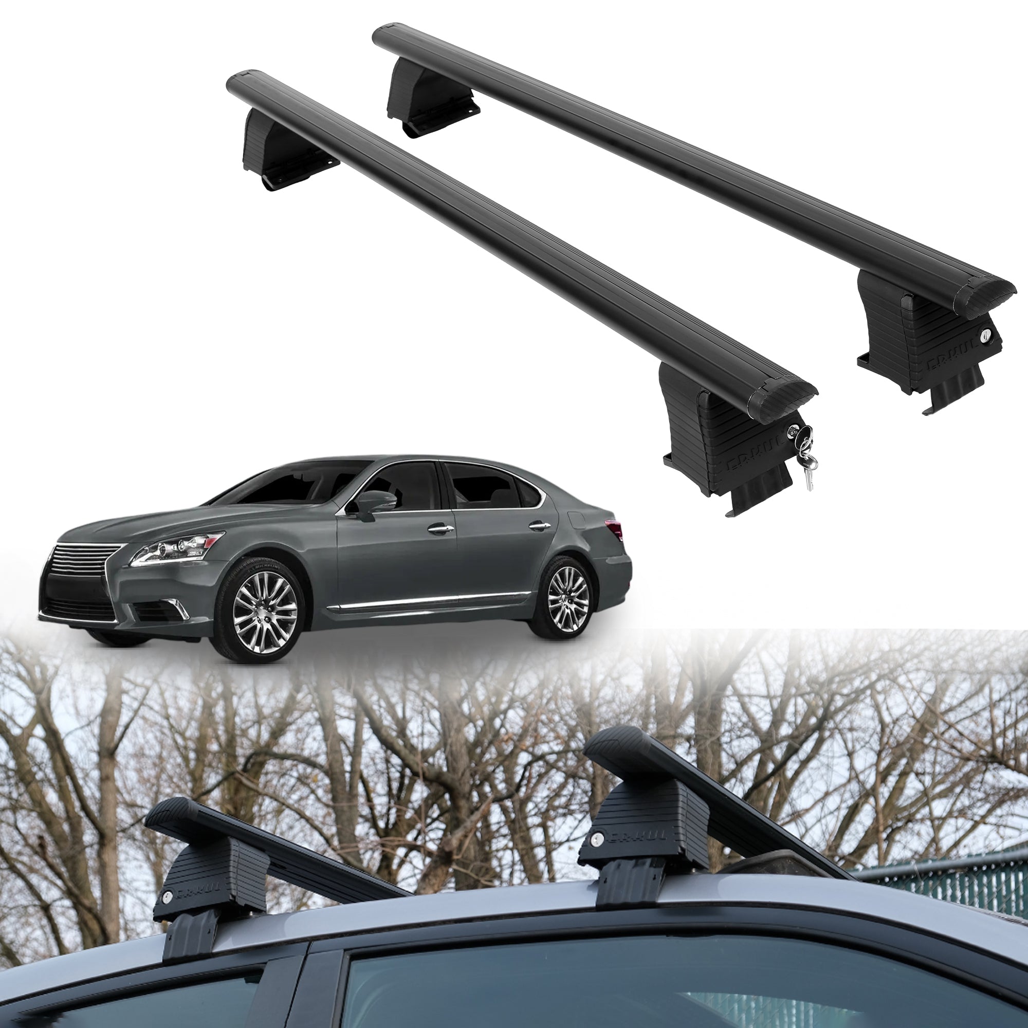 ERKUL Roof Rack Crossbars For LEXUS LS 600H L 2008-2016