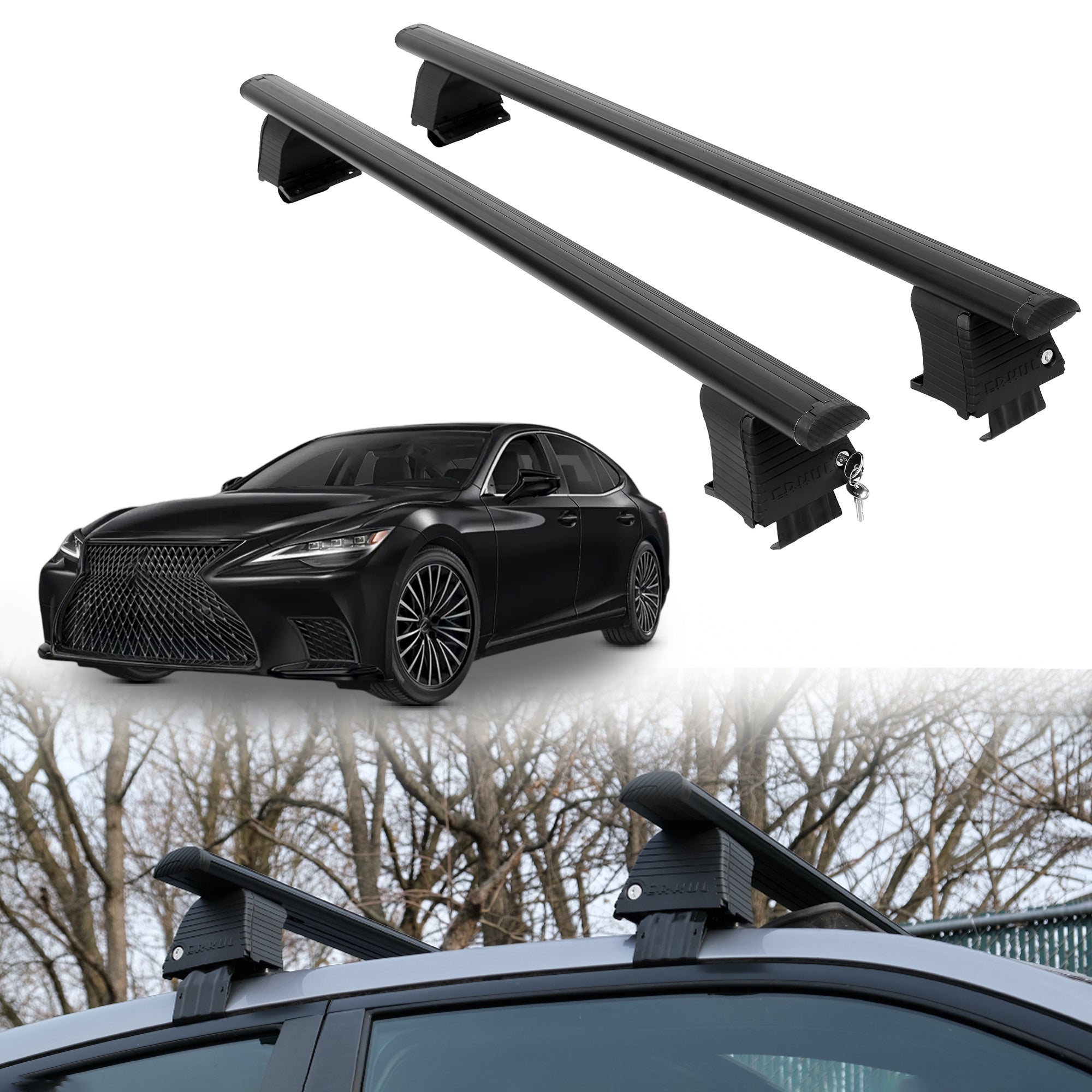 ERKUL Roof Rack Crossbars For LEXUS LS 500 2018-2026