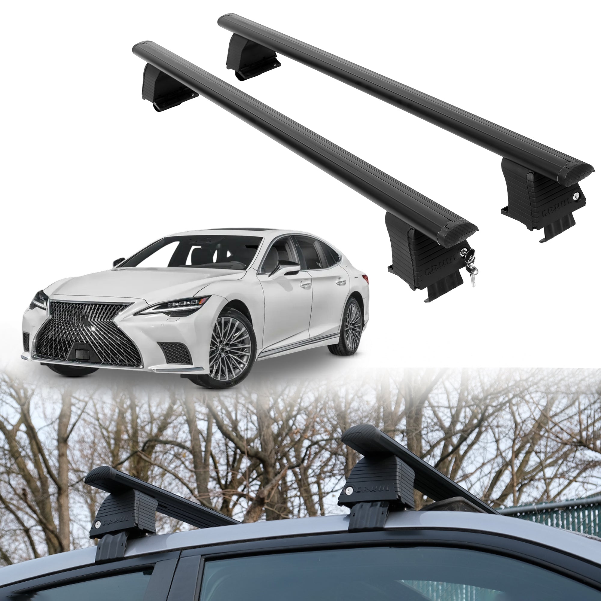 ERKUL Roof Rack Crossbars For LEXUS LS 500H 2018-2025