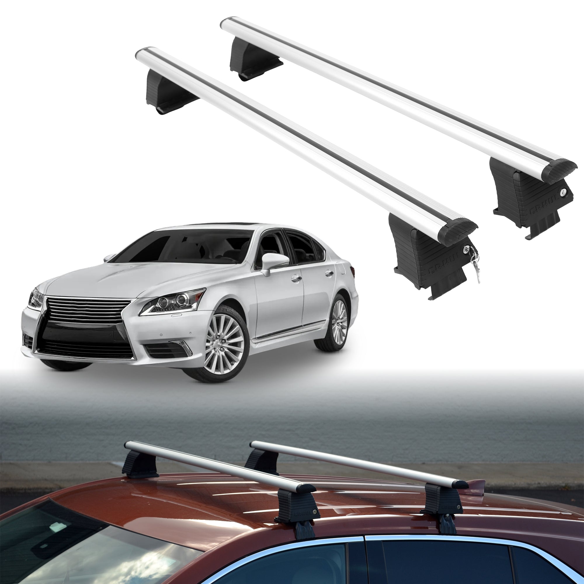 ERKUL Roof Rack Crossbars For LEXUS LS 460 2007-2017
