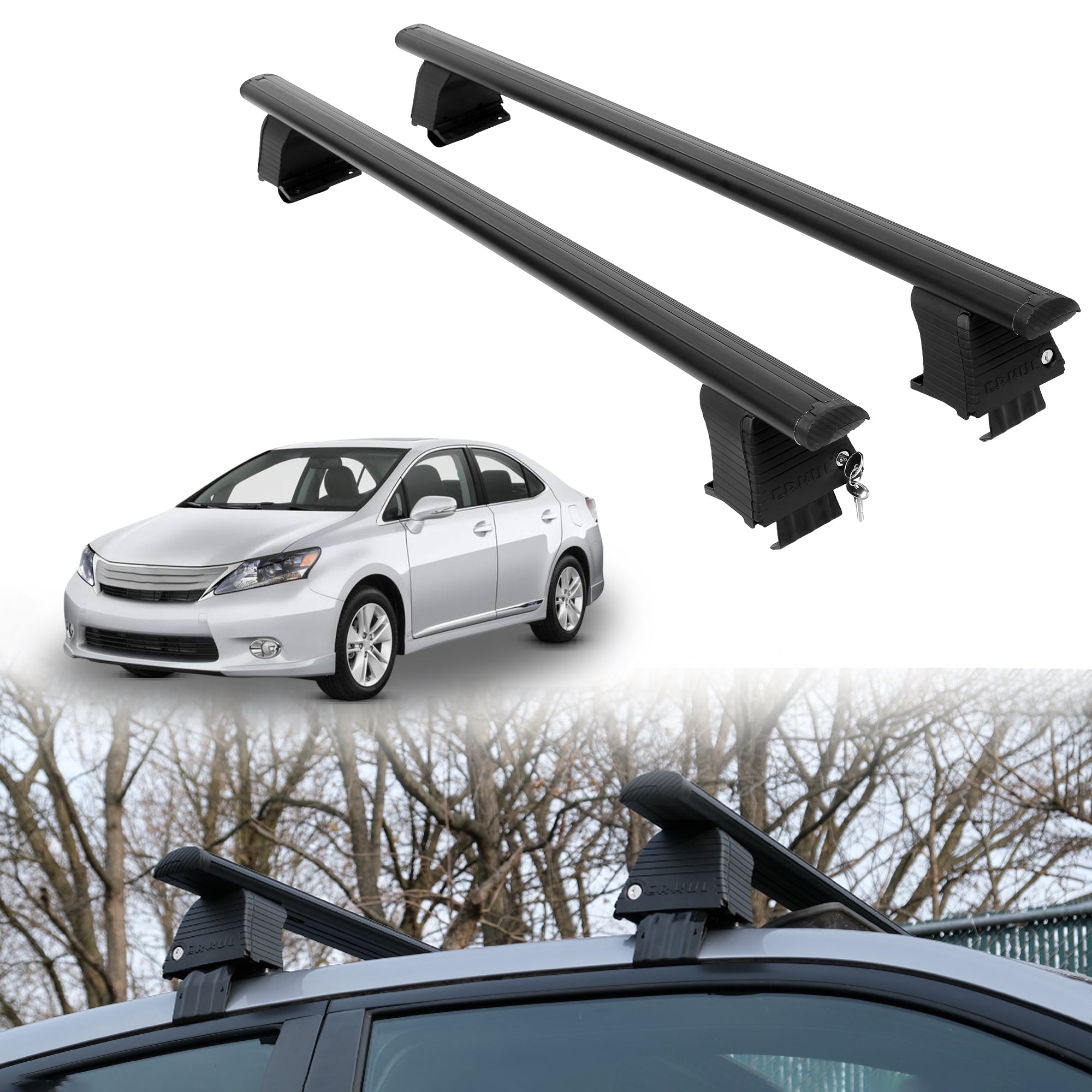 ERKUL Roof Rack Crossbars For LEXUS HS 250H 2010-2012