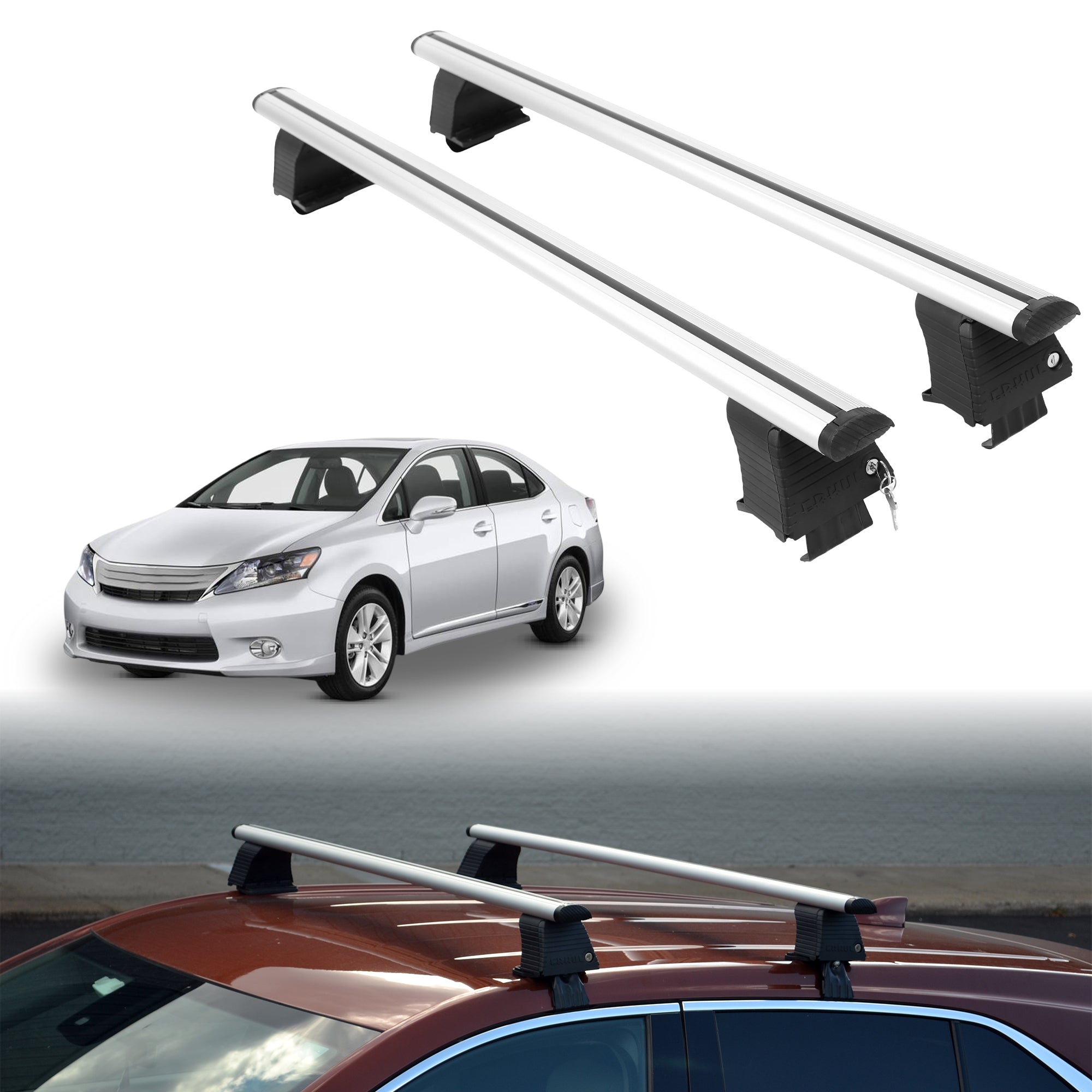 ERKUL Roof Rack Crossbars For LEXUS HS 250H 2010-2012