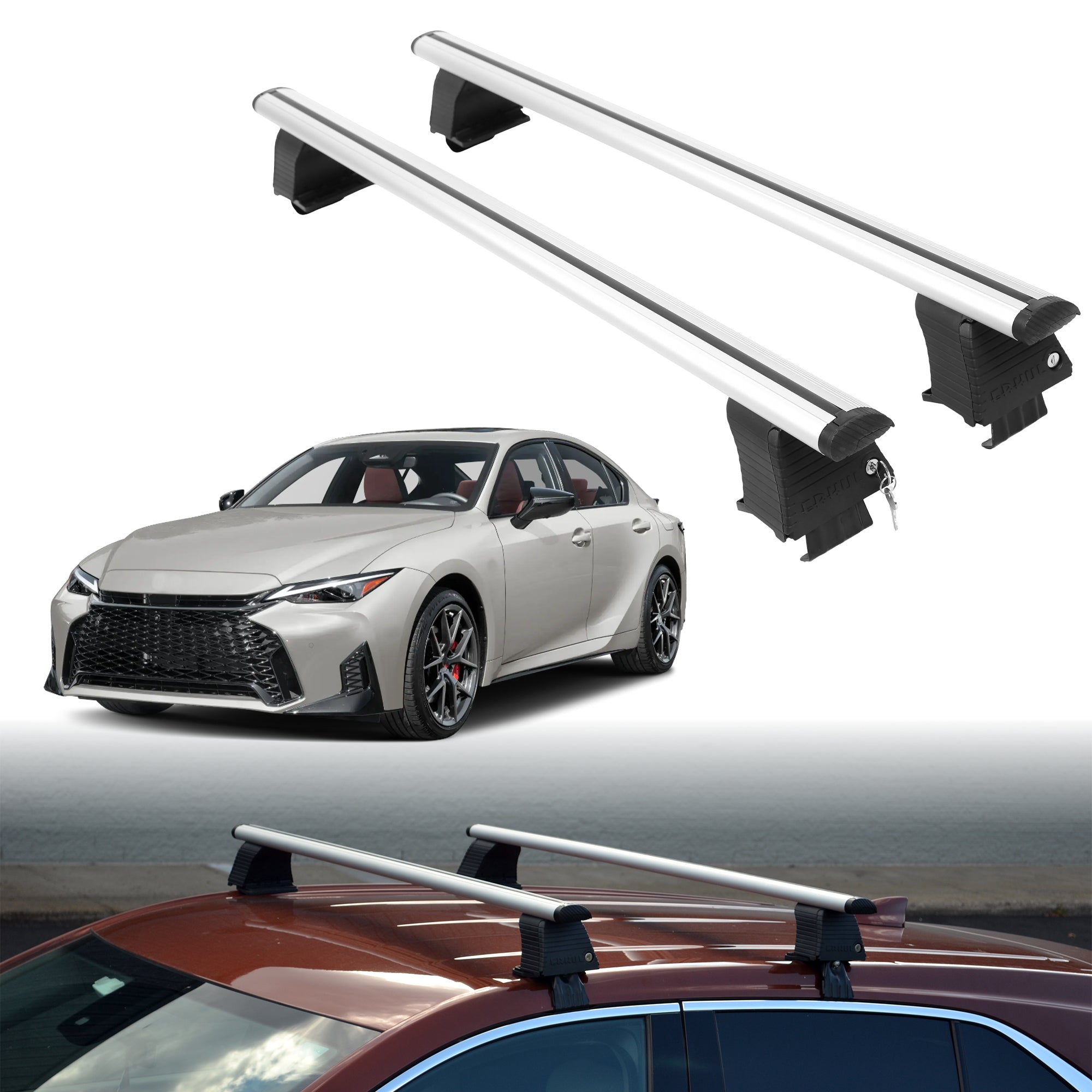 ERKUL Roof Rack Crossbars For LEXUS IS 2021-2026