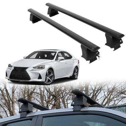 Roof Rack Crossbars for Lexus IS 2014-2020 Fits Naked Roof - Black