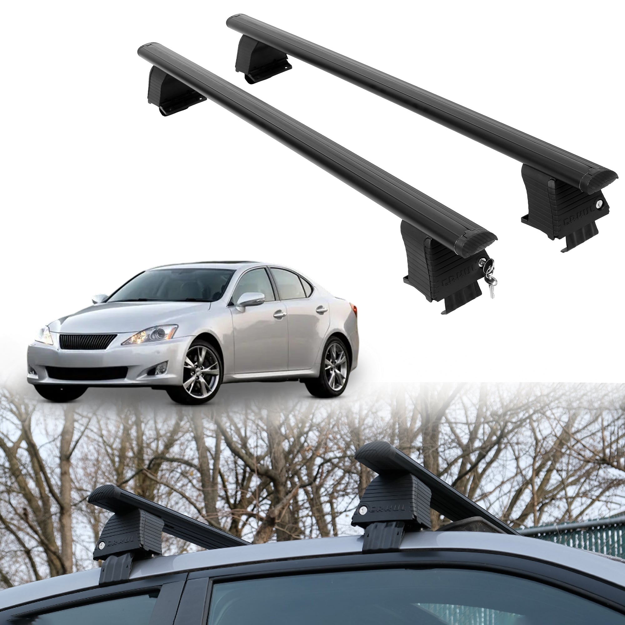 ERKUL Roof Rack Crossbars For LEXUS IS 2006-2013