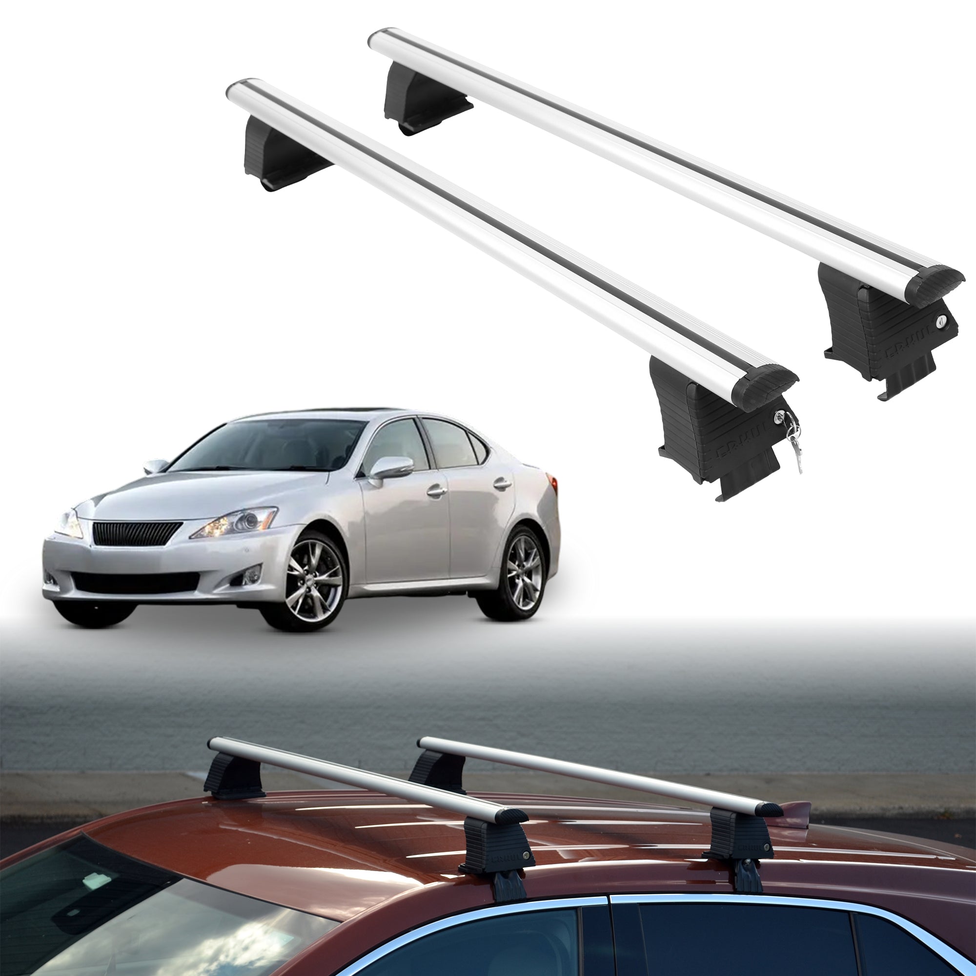 ERKUL Roof Rack Crossbars For LEXUS IS 2006-2013
