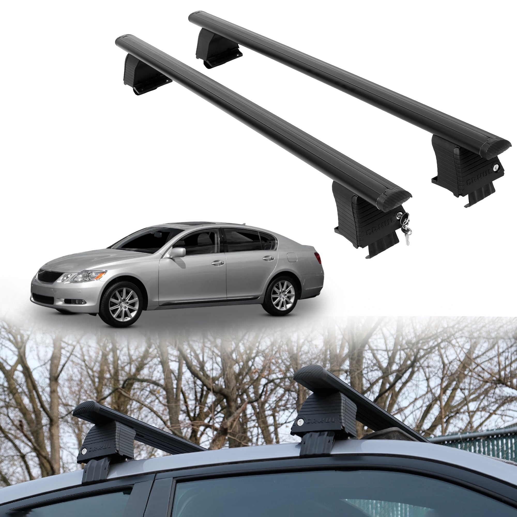 ERKUL Roof Rack Crossbars For LEXUS GS 2006-2011