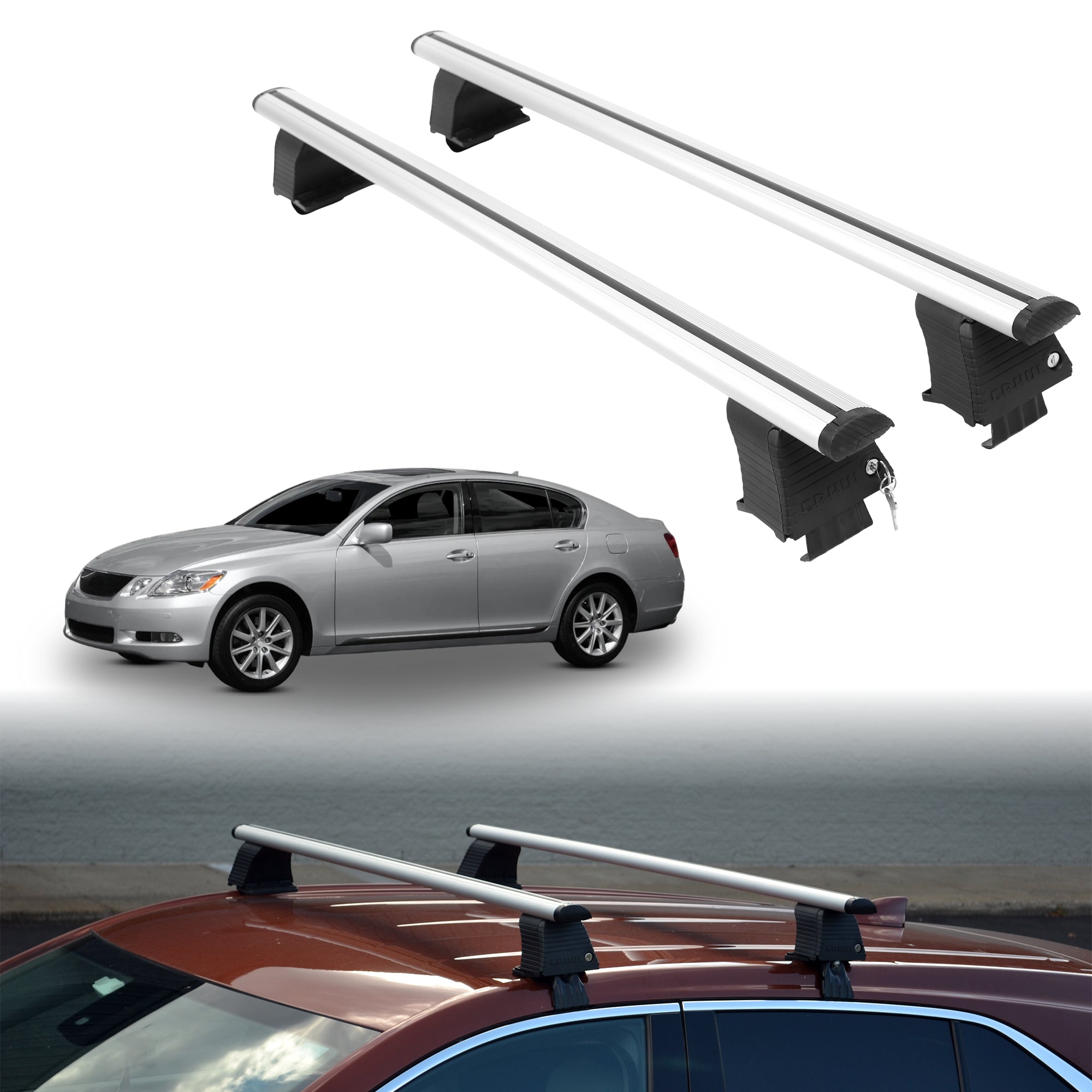 ERKUL Roof Rack Crossbars For LEXUS GS 2006-2011
