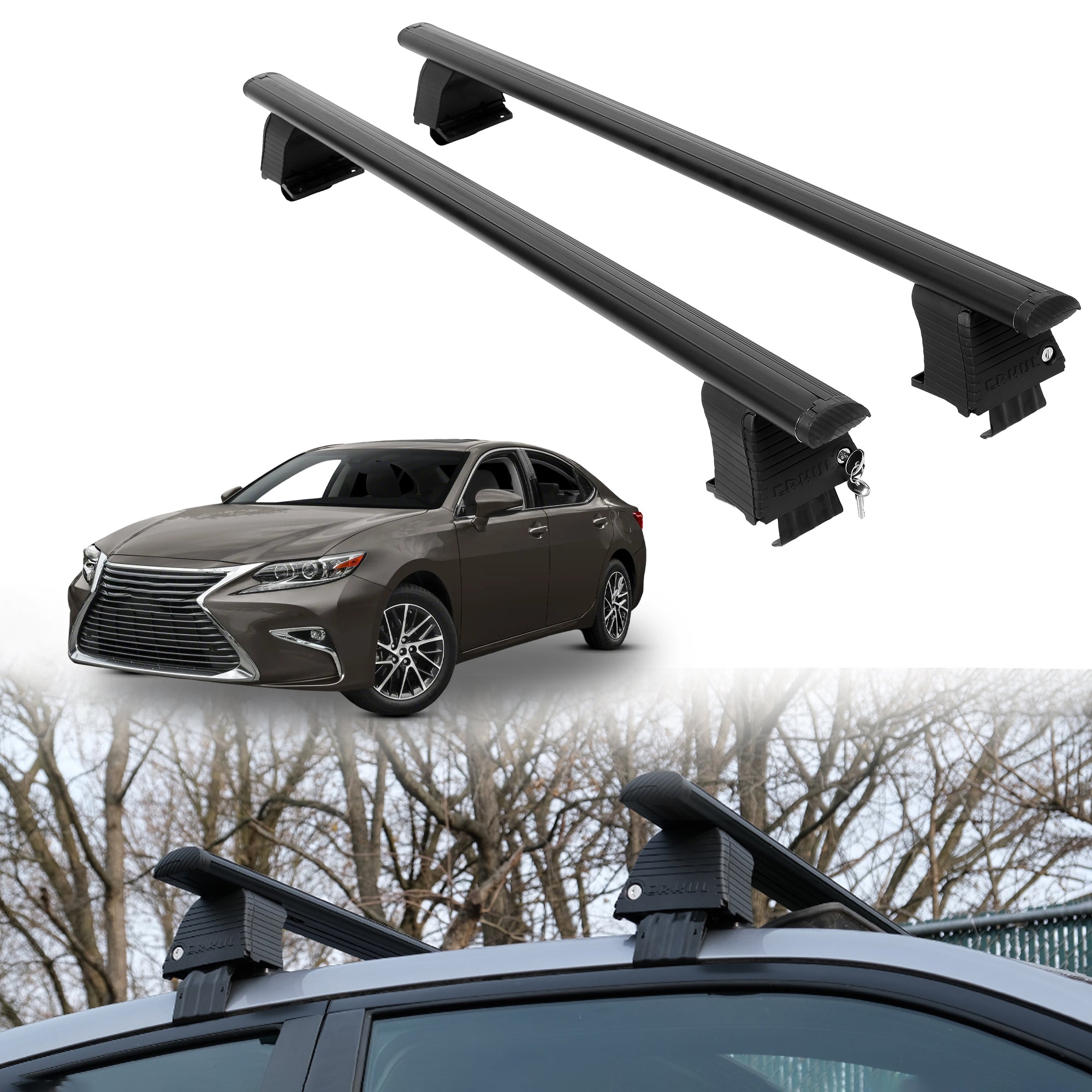 ERKUL Roof Rack Crossbars For LEXUS ES 2013-2018