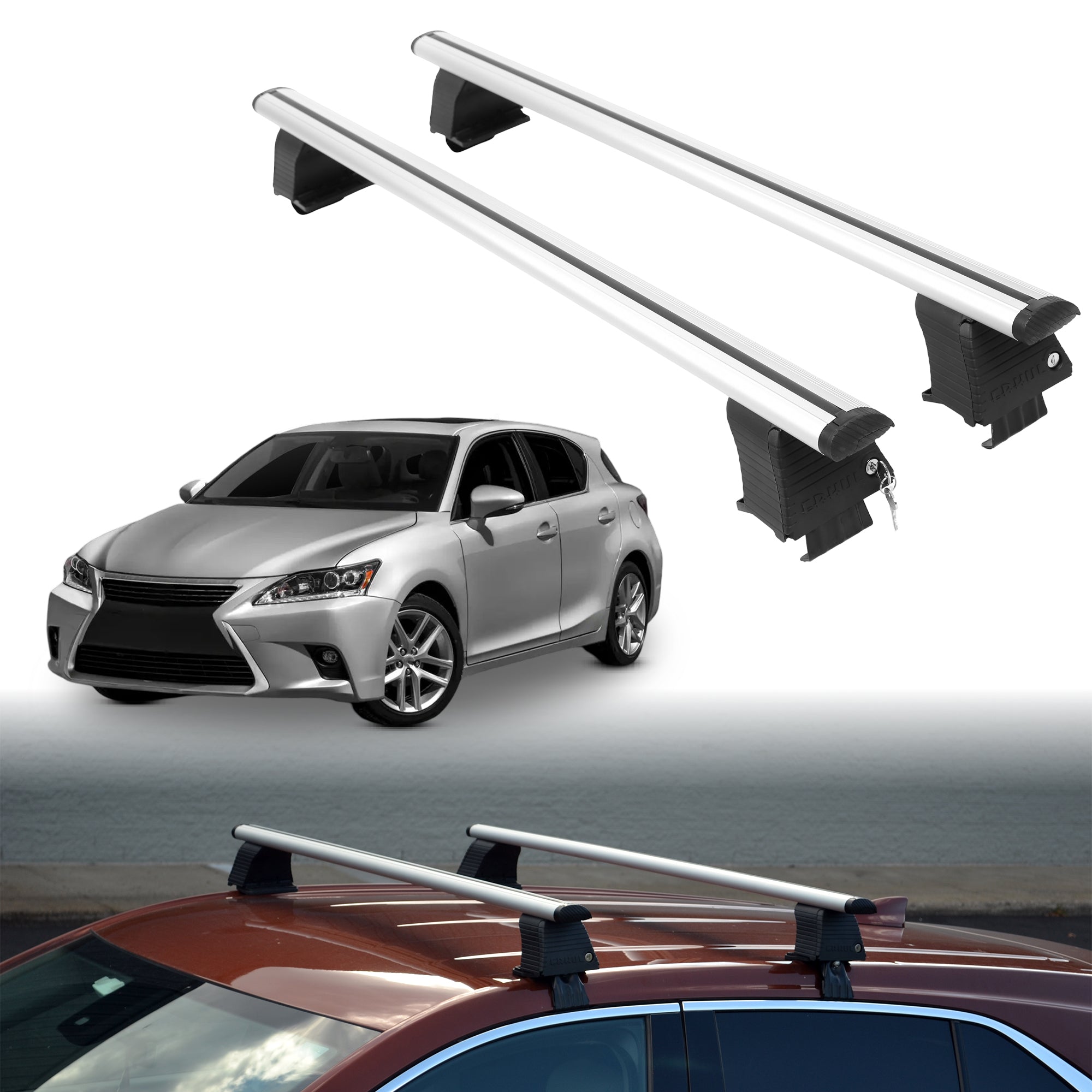 ERKUL Roof Rack Crossbars For LEXUS CT 200H 2011-2017
