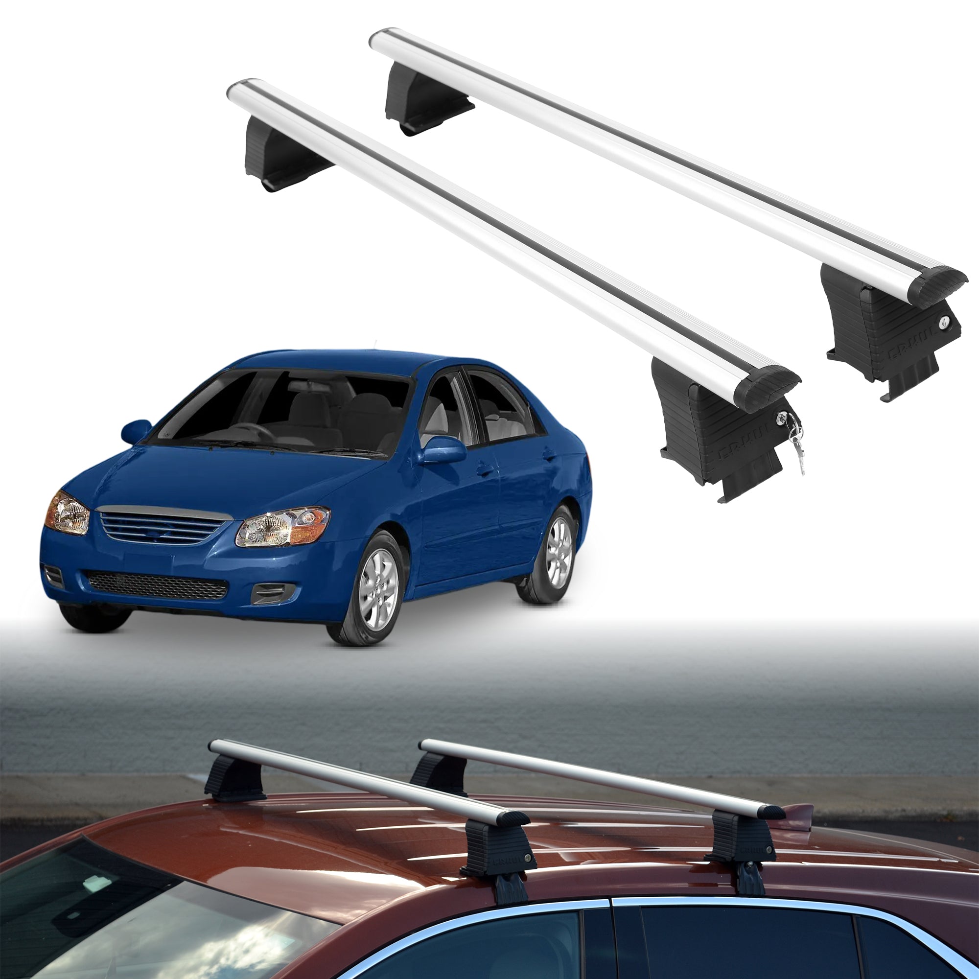 ERKUL Roof Rack Crossbars For KIA SPECTRA 2000-2009