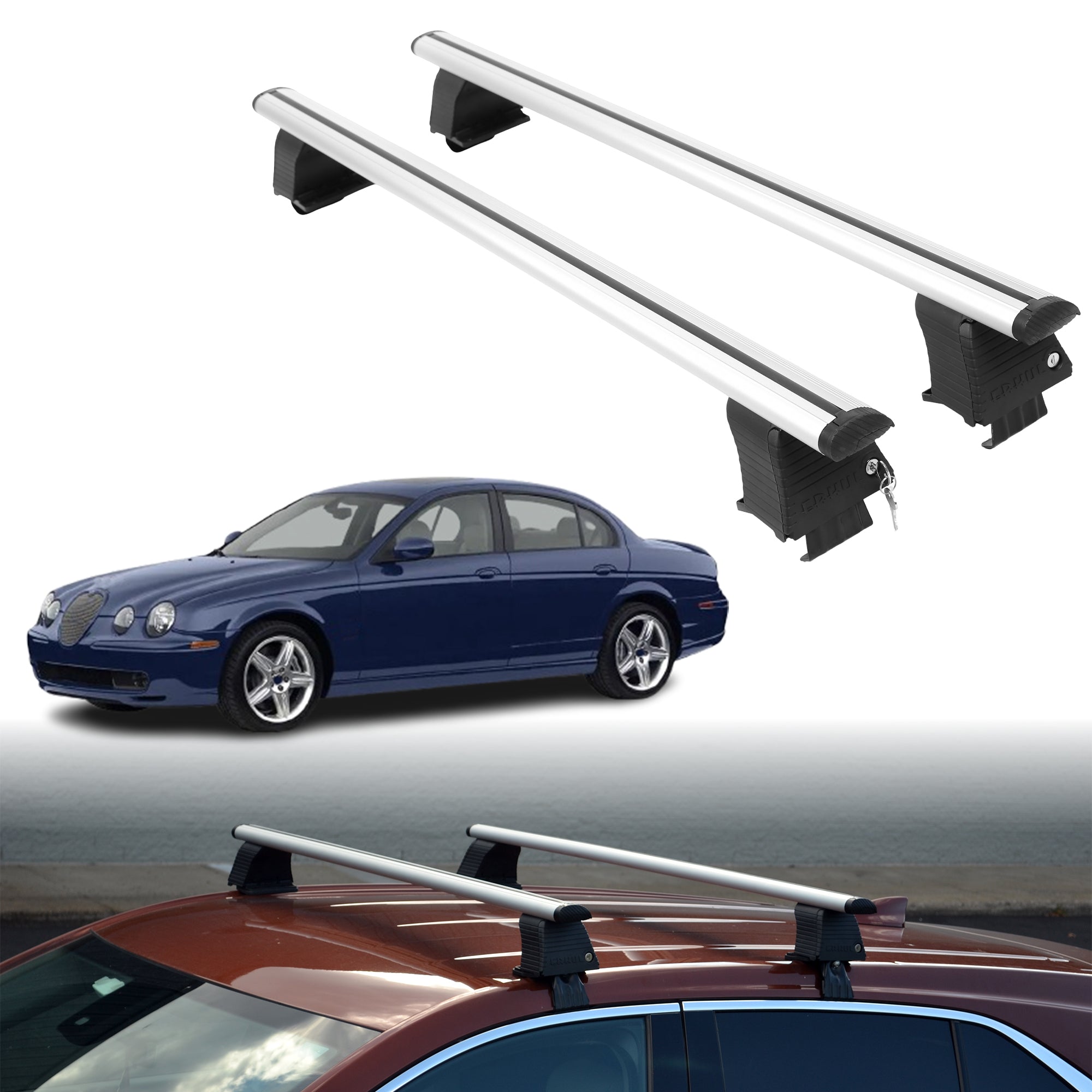 ERKUL Roof Rack Crossbars For JAGUAR S-TYPE 2000-2008