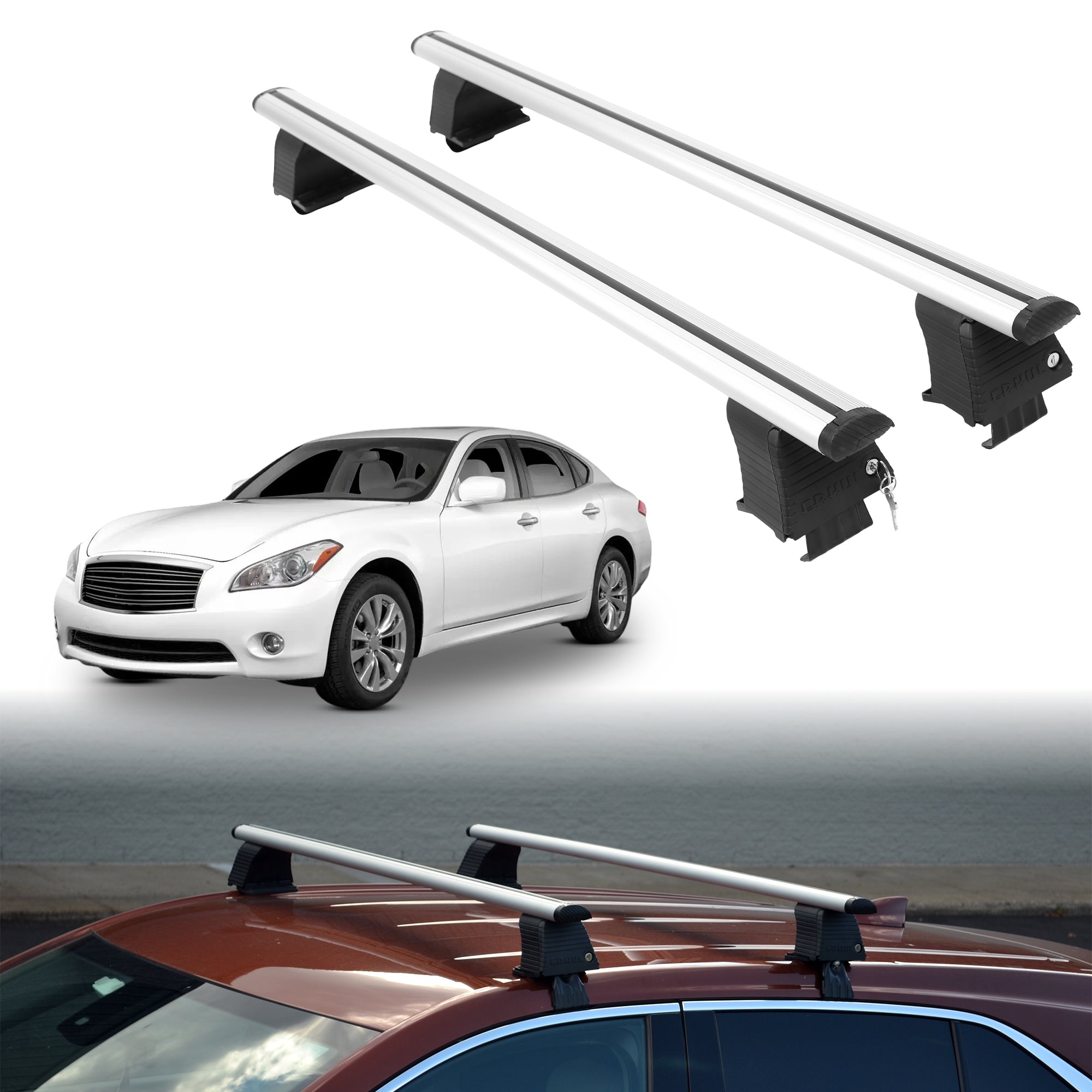 ERKUL Roof Rack Crossbars For INFINITI M37 2011-2013