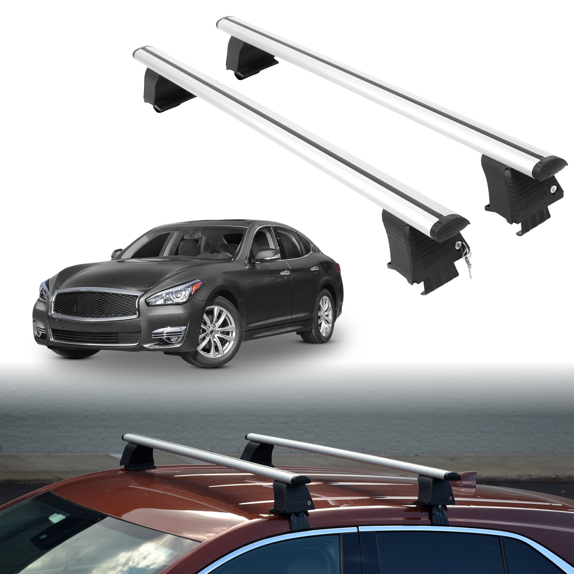 ERKUL Roof Rack Crossbars For INFINITI Q70 / Q70H / Q70L 2014-2019