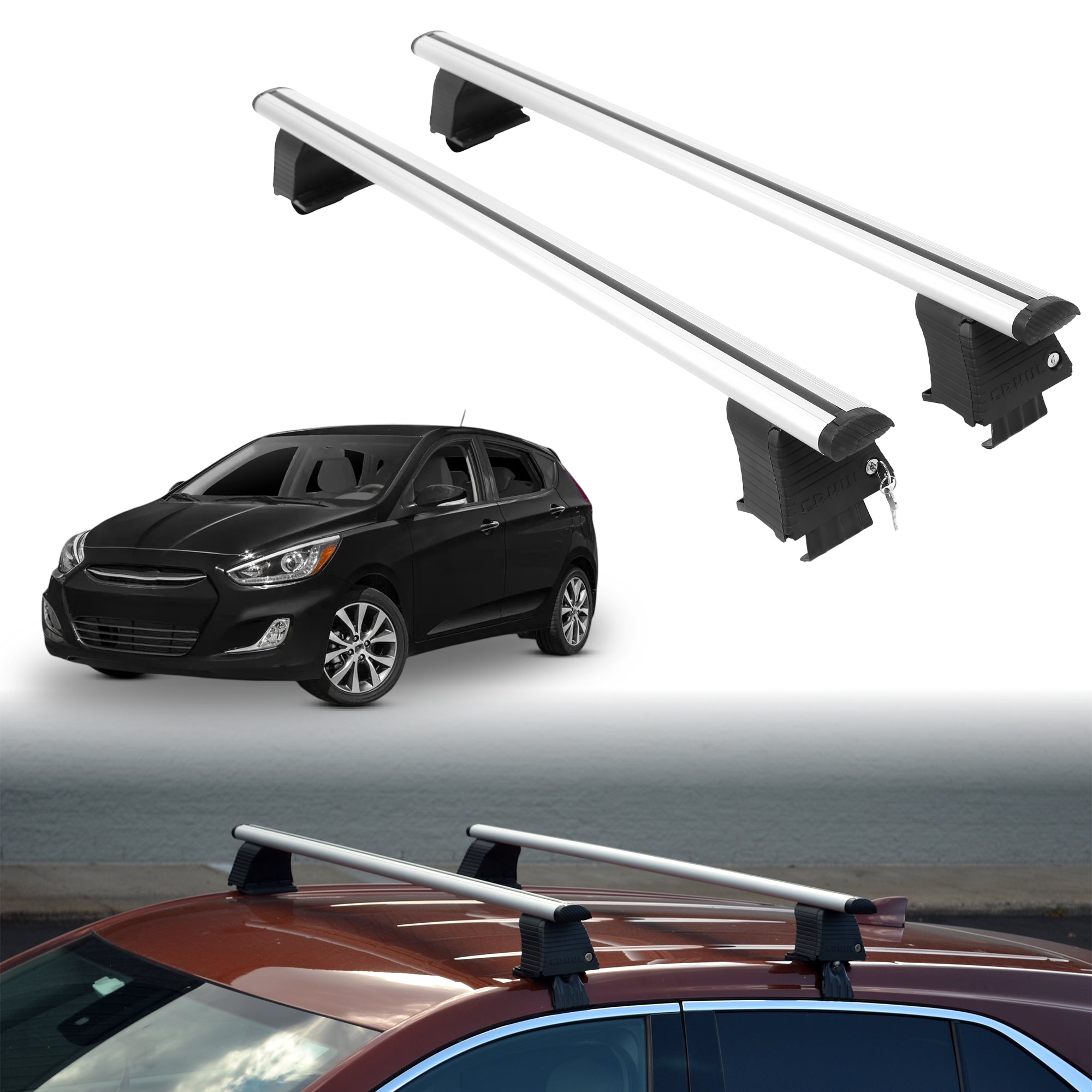ERKUL Roof Rack Crossbars For HYUNDAI ACCENT 2012-2017