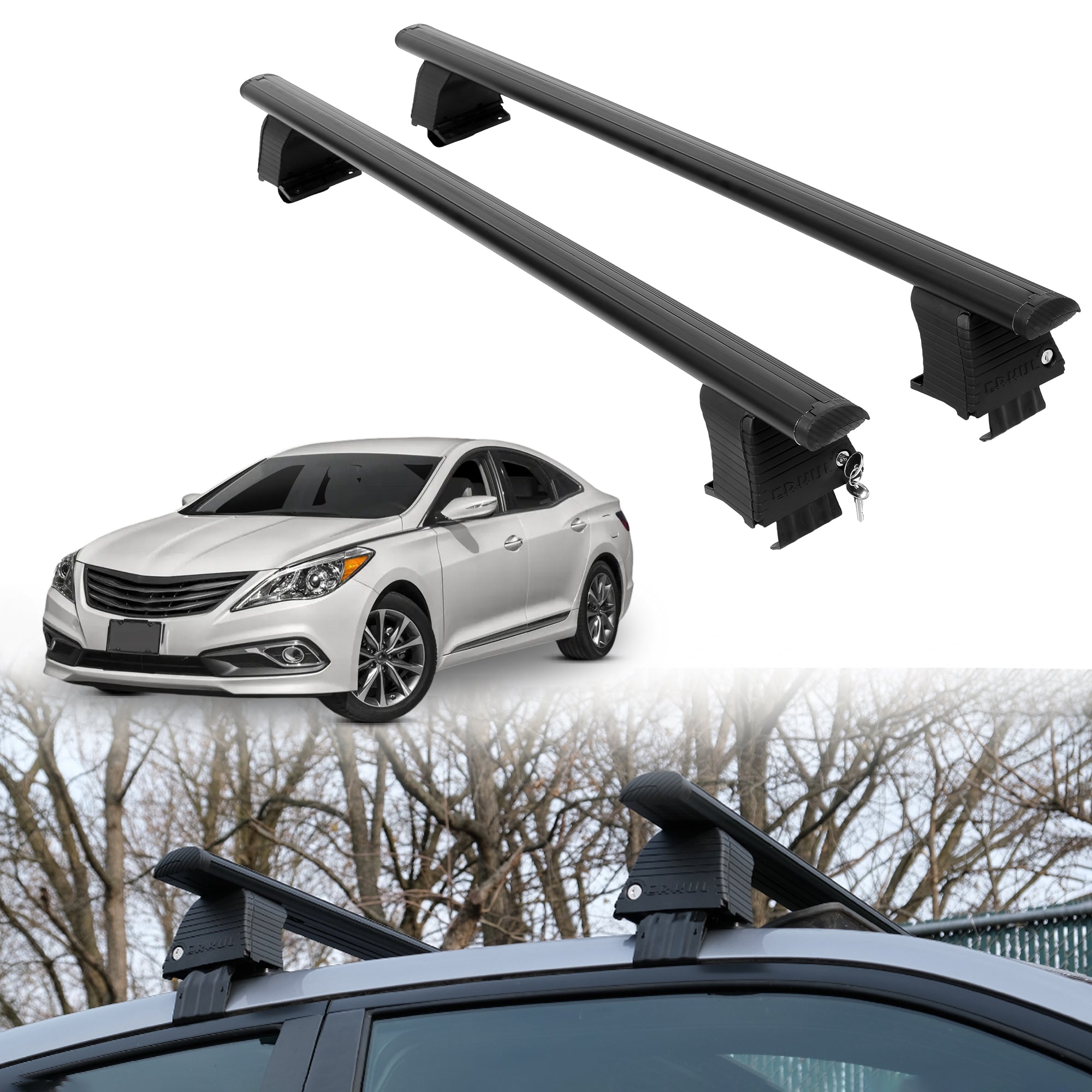 ERKUL Roof Rack Crossbars For HYUNDAI AZERA 2012-2017