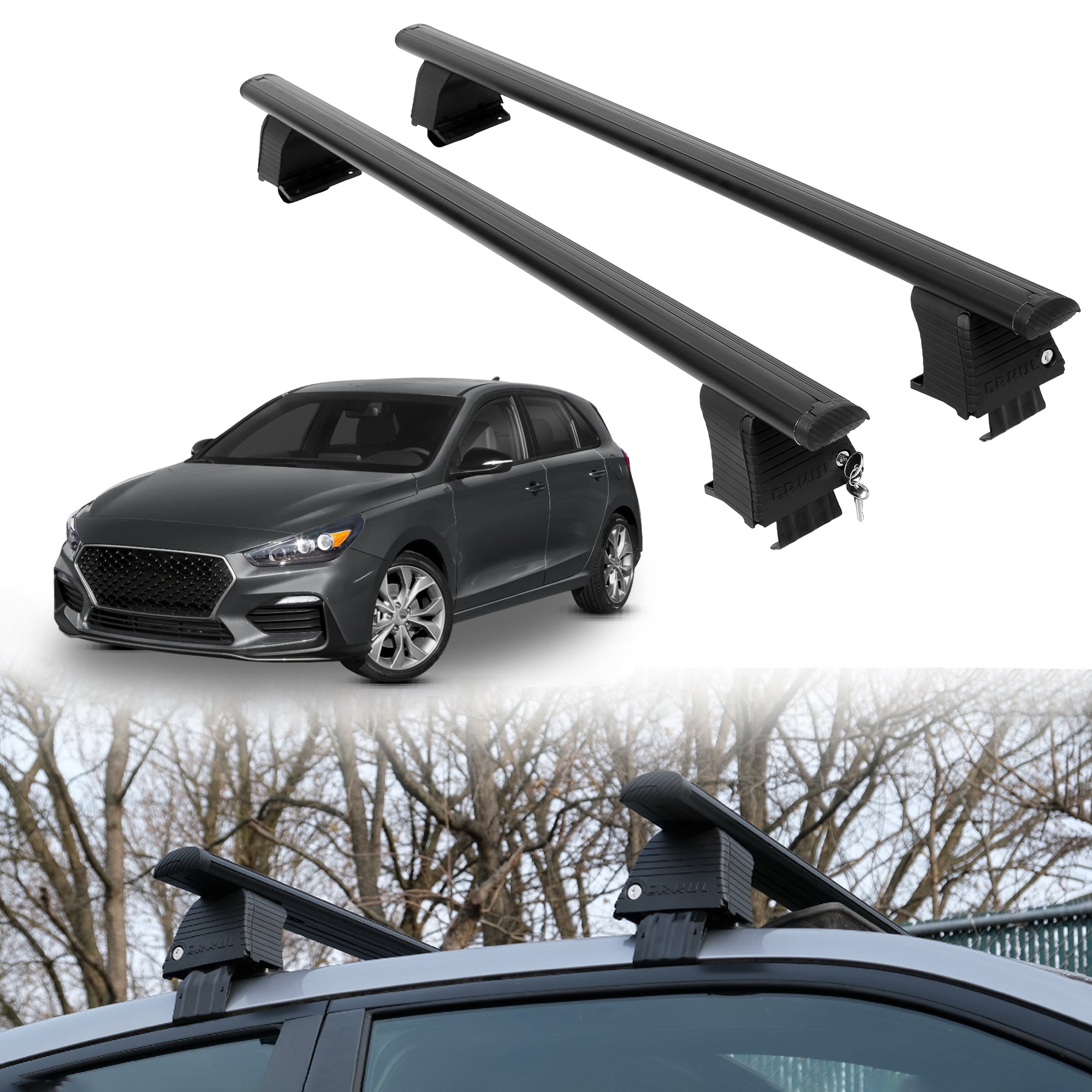 ERKUL Roof Rack Crossbars For HYUNDAI ELANTRA GT 2018-2020