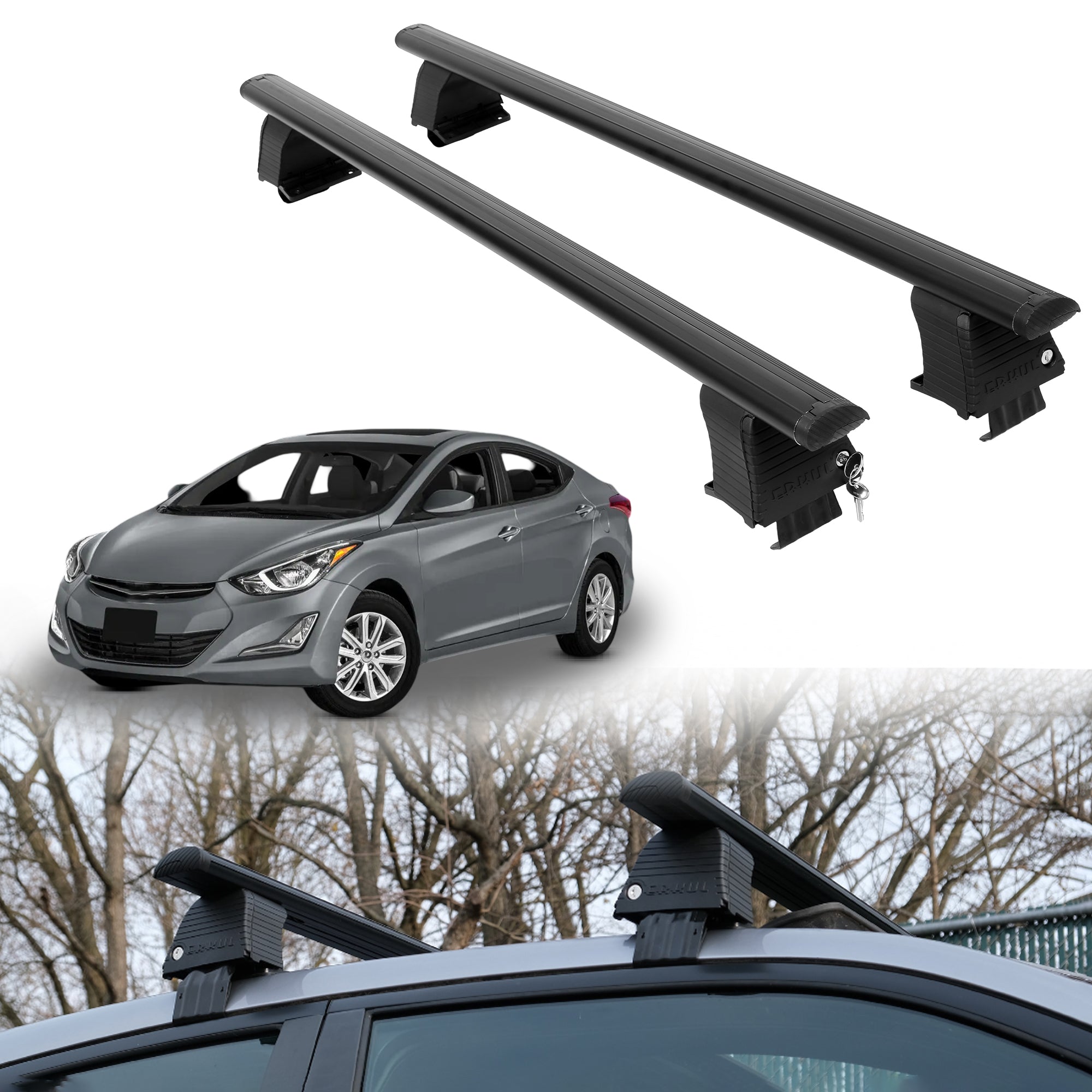 ERKUL Roof Rack Crossbars For HYUNDAI ELANTRA 2011-2016