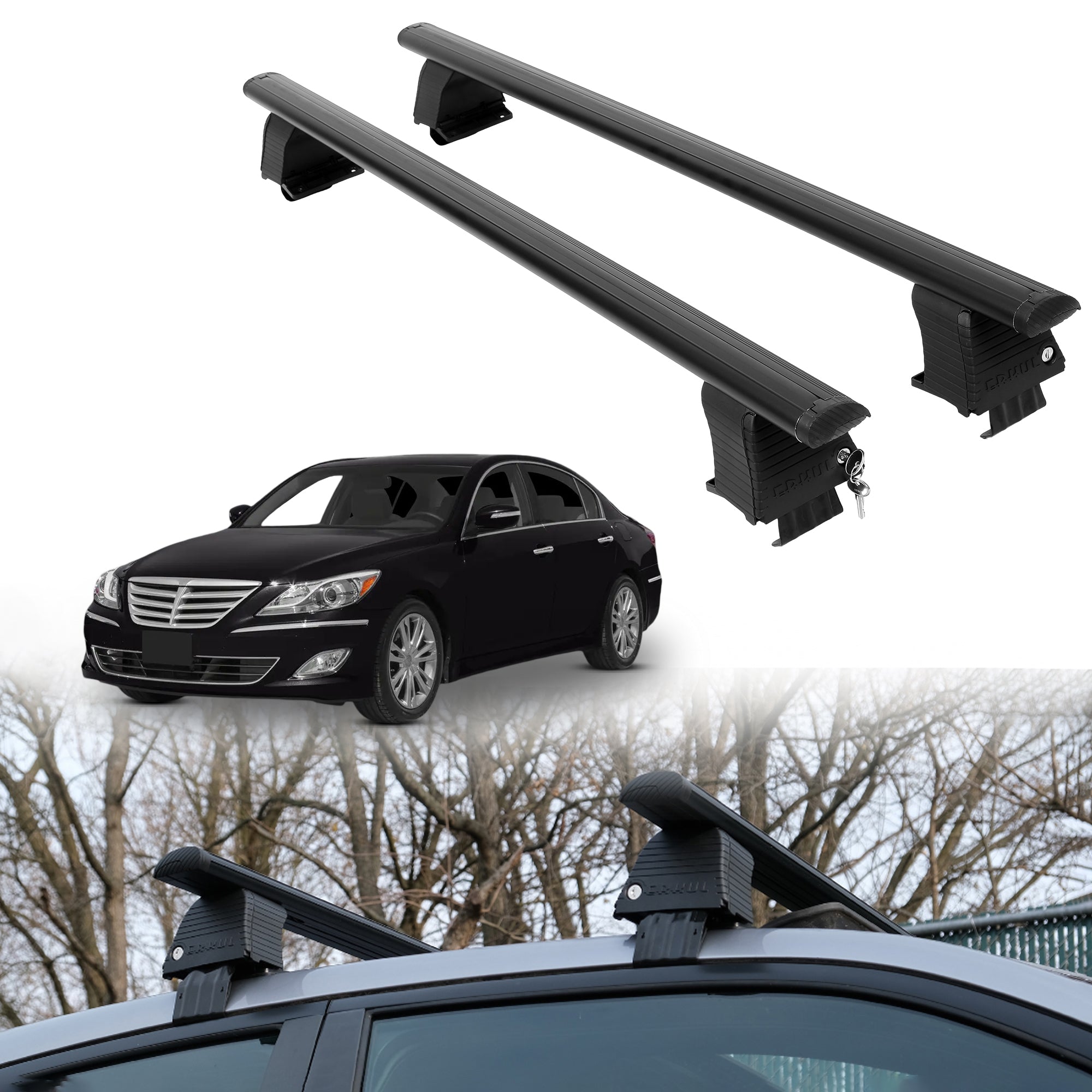 ERKUL Roof Rack Crossbars For HYUNDAI GENESIS 2009-2014