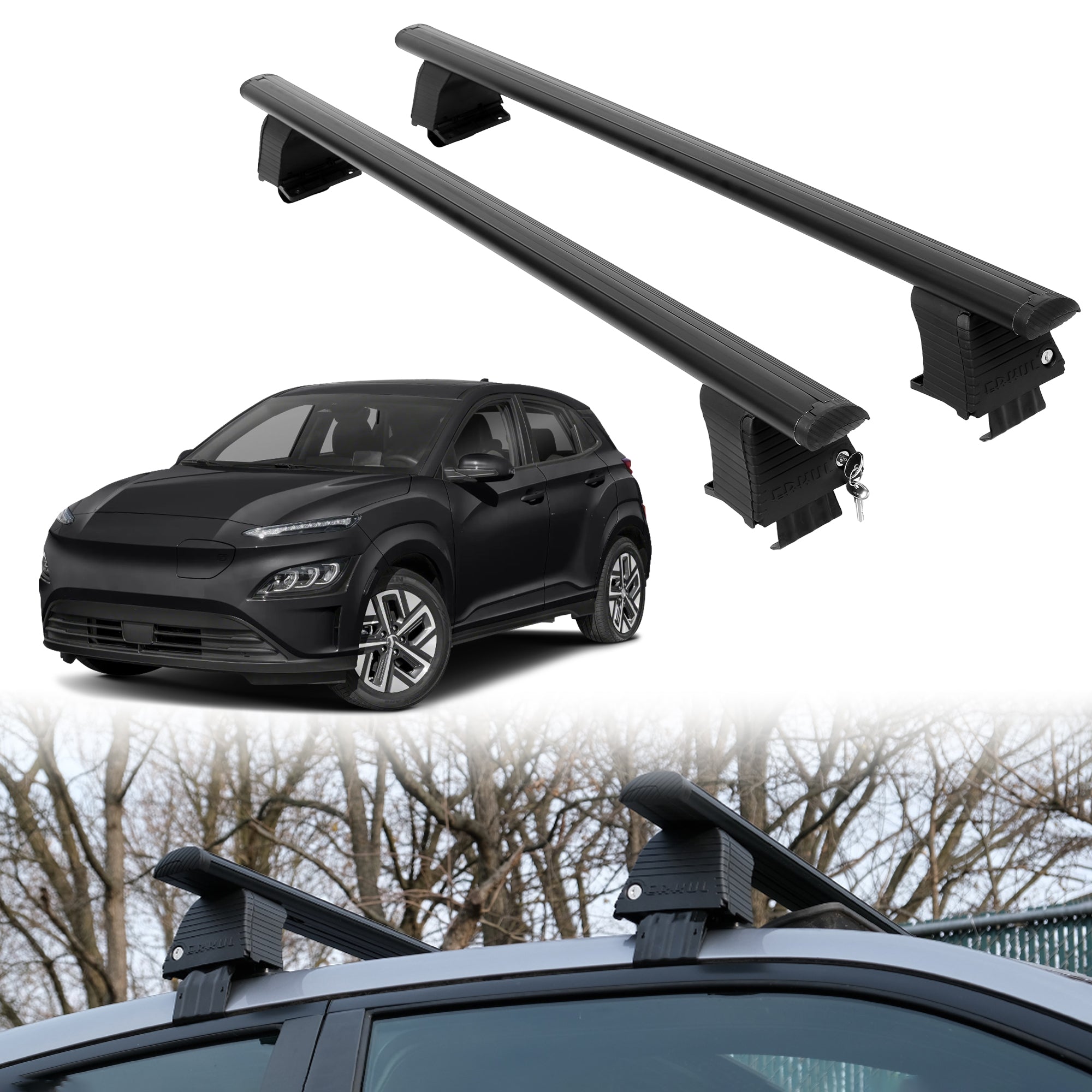 ERKUL Roof Rack Crossbars For HYUNDAI KONA EV 2019-2023