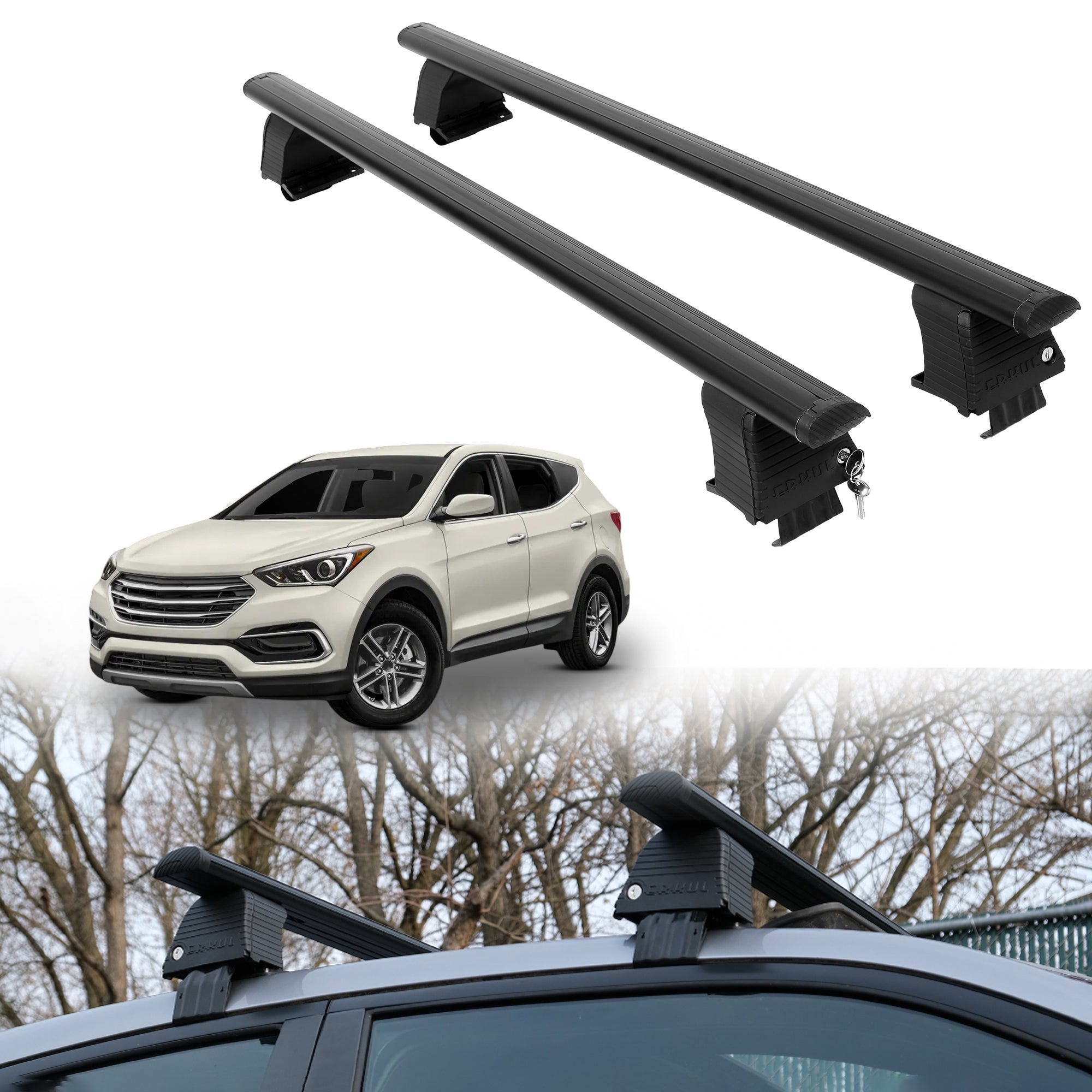 ERKUL Roof Rack Crossbars For HYUNDAI SANTA FE SPORT 2014-2018