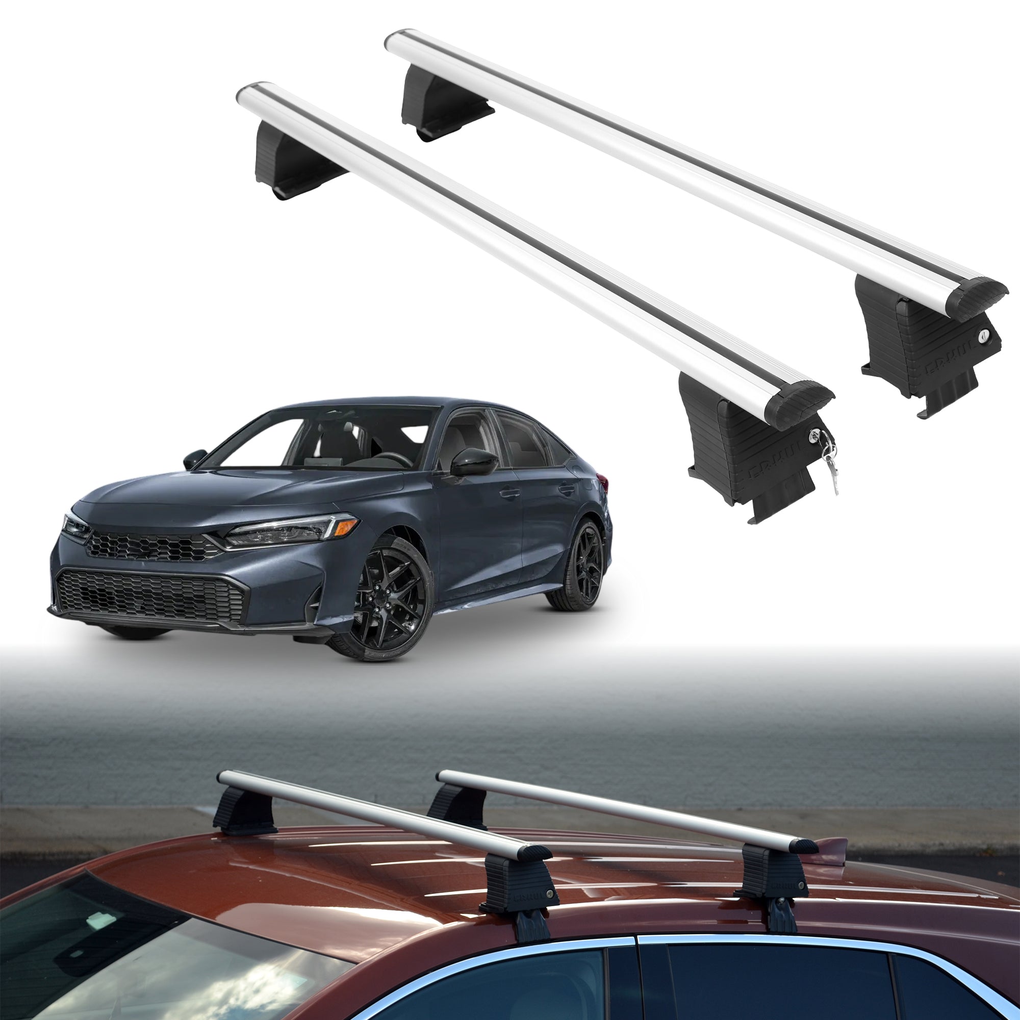 ERKUL Roof Rack Crossbars For HONDA CIVIC 2022-2026