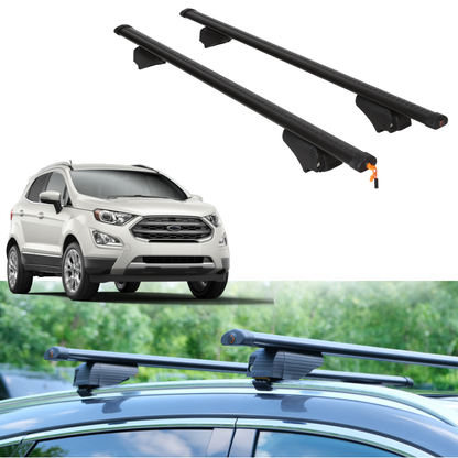 Roof Rack Crossbars for Ford EcoSport 2018-2022 Fits Flush Rails - Black