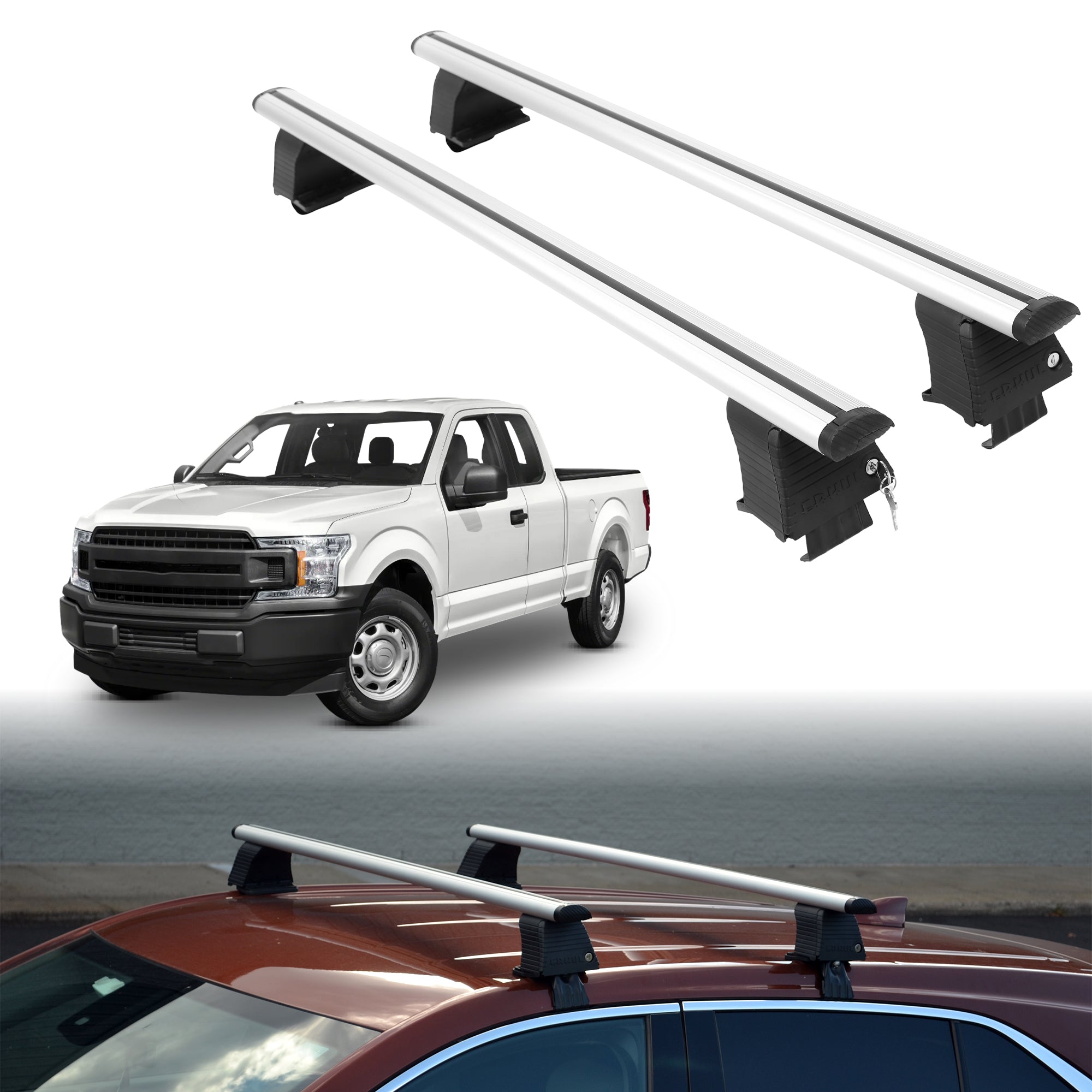 ERKUL Roof Rack Crossbars For FORD F-150 2015-2020