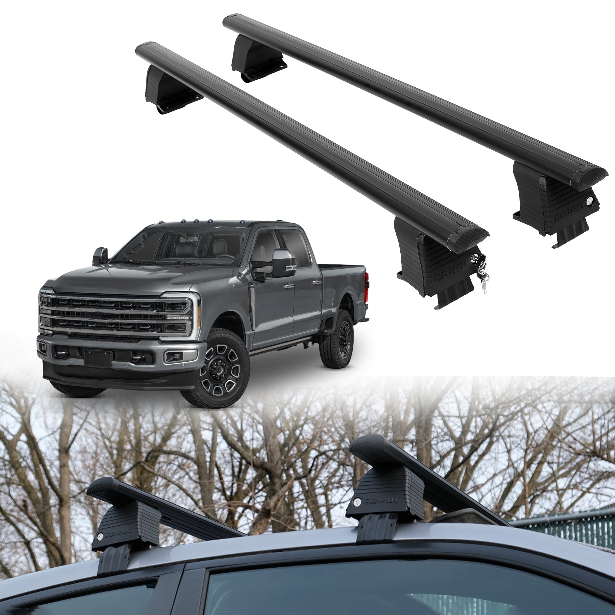 ERKUL Roof Rack Crossbars For FORD F-250 2023-2026
