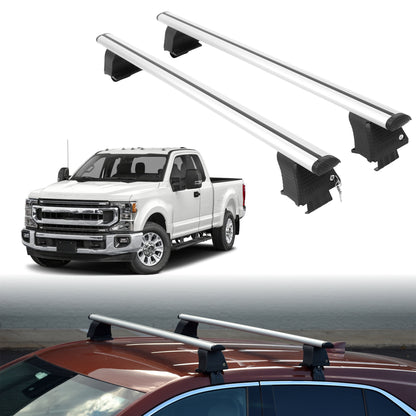 Roof Rack Crossbars for Ford F-350 2017-2022 Fits Naked Roof - Silver