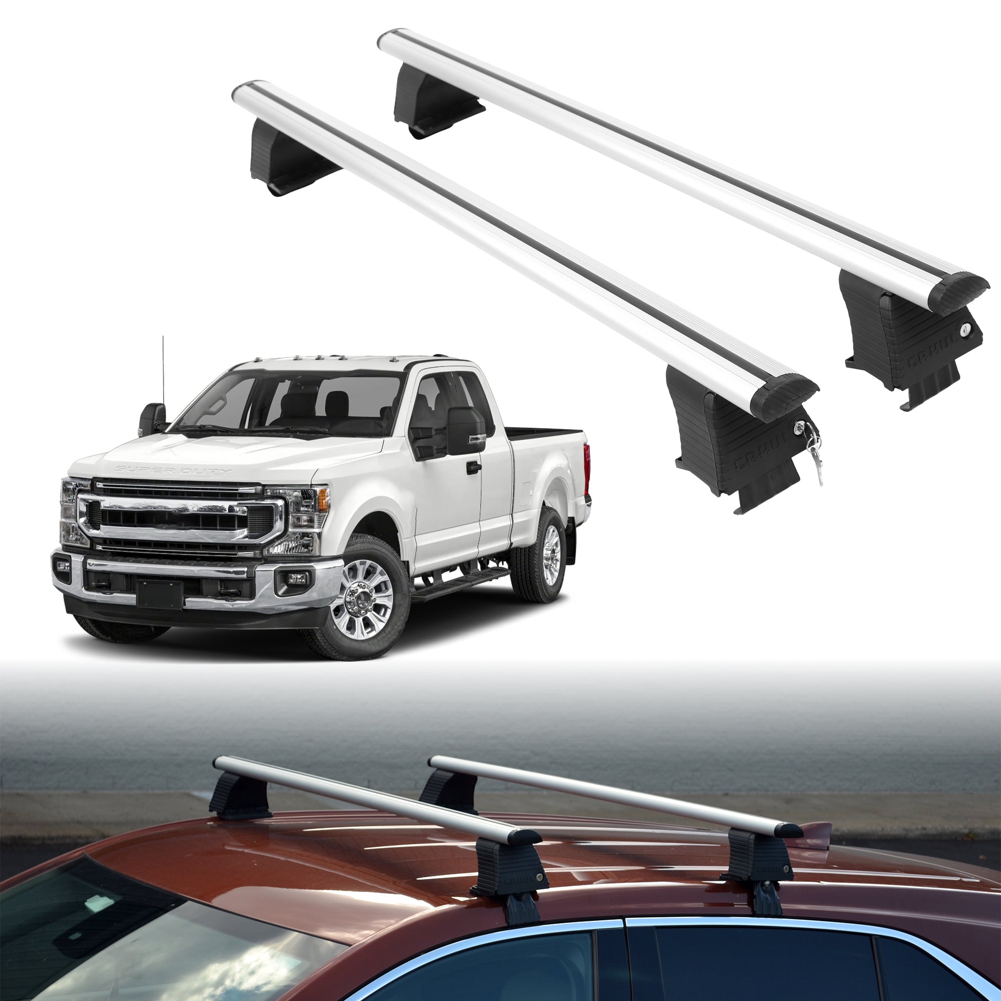 ERKUL Roof Rack Crossbars For FORD F-350 2017-2022