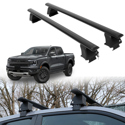 Roof Rack Crossbars for Ford Ranger 2024-2026 Fits Naked Roof - Black