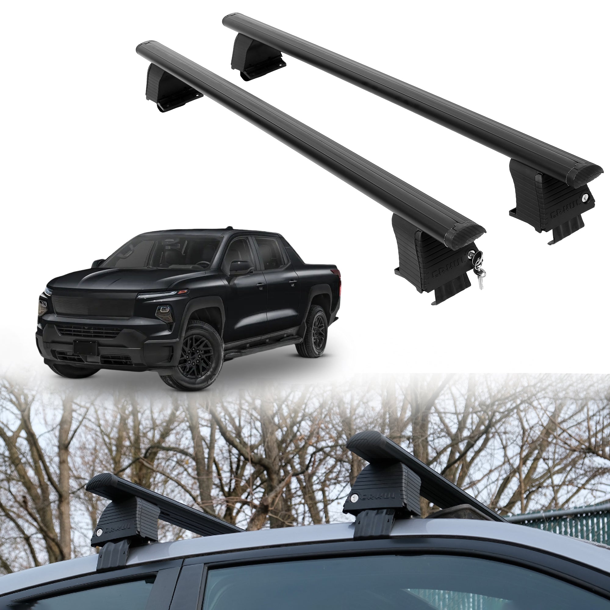 ERKUL Roof Rack Crossbars For CHEVROLET SILVERADO EV 2024-2026