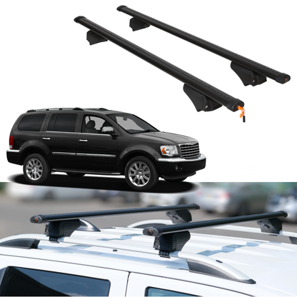 Roof Rack Crossbars for Chrysler Aspen 2007-2009 Fits Raised Rails - Black