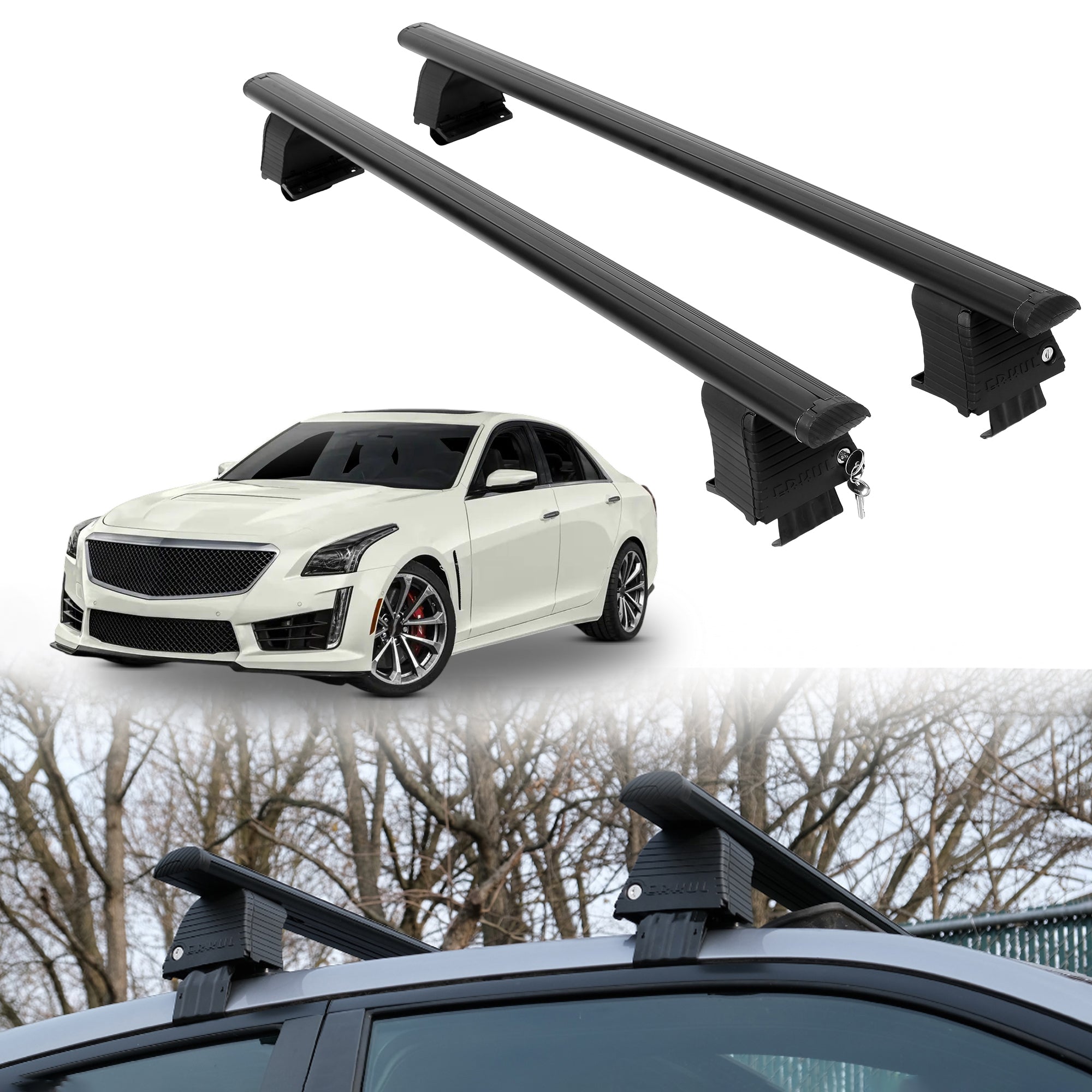 ERKUL Roof Rack Crossbars For CADILLAC CTS-V 2016-2019