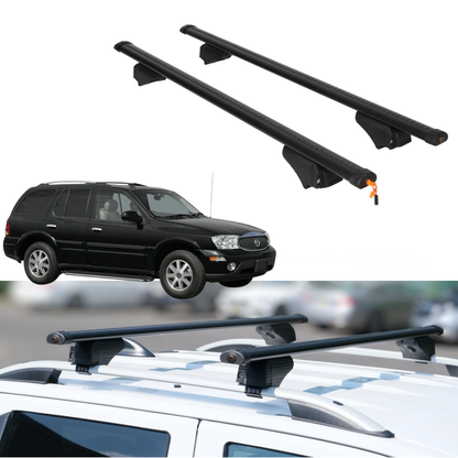 Roof Rack Crossbars for Buick Rainier 2004-2007 Fits Raised Rails - Black