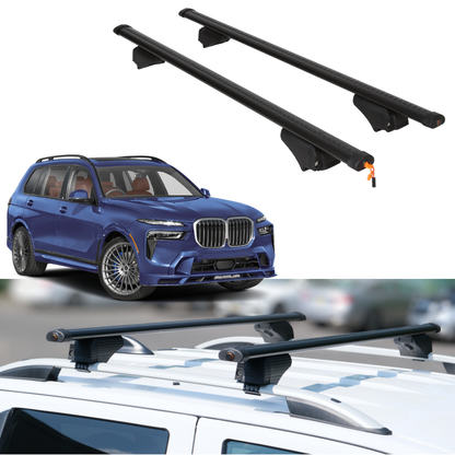 Roof Rack Crossbars for BMW Alpina XB7 2021-2026 Fits Raised Rails - Black