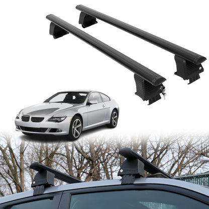 Roof Rack Crossbars for BMW 6 Series 2004-2010 Fits Naked Roof - Black