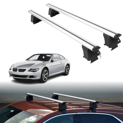 Roof Rack Crossbars for BMW 6 Series 2004-2010 Fits Naked Roof - Silver