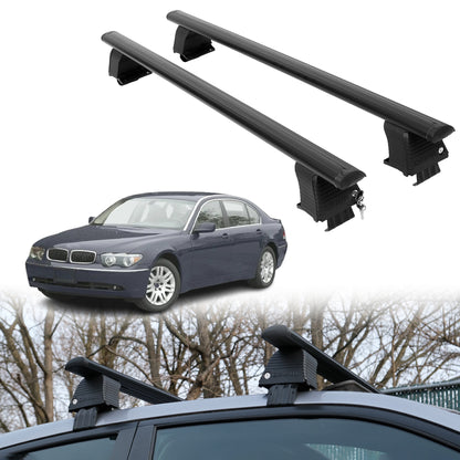 Roof Rack Crossbars for BMW 7 Series 2002-2008 Fits Naked Roof - Black