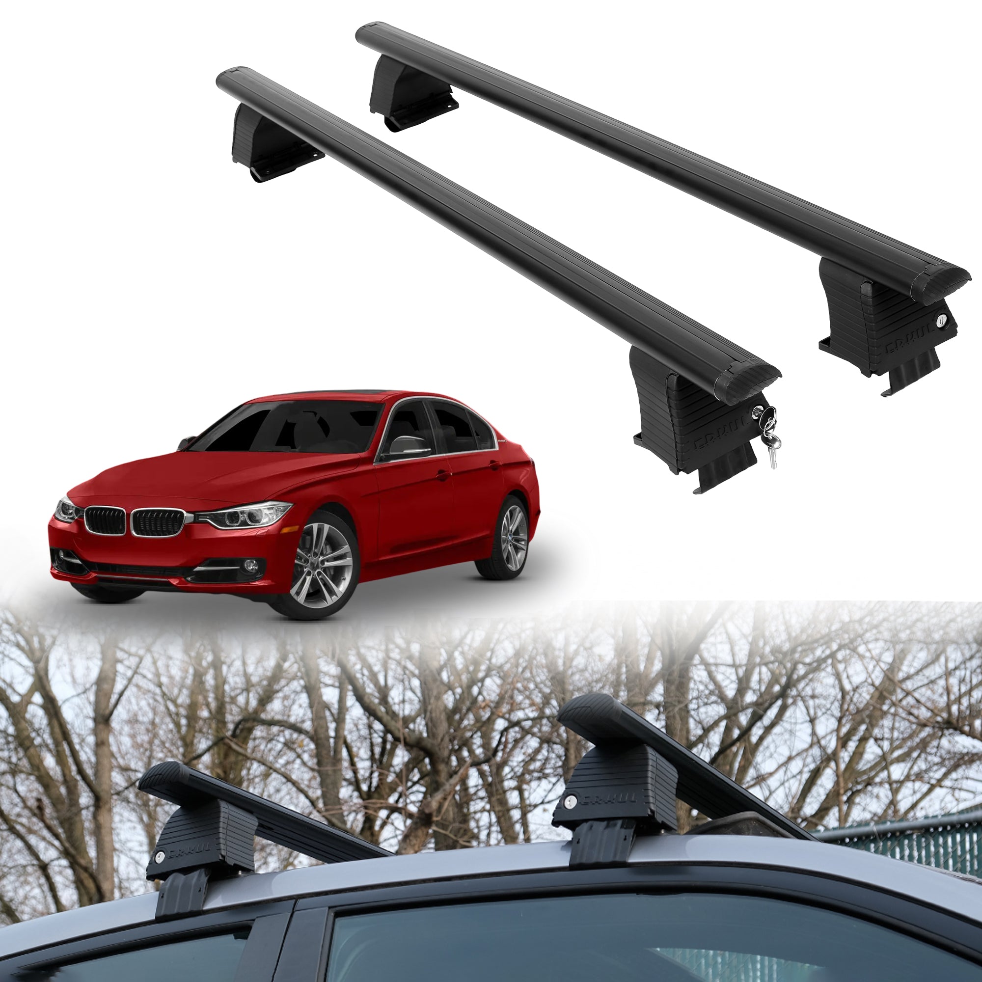 ERKUL Roof Rack Crossbars For BMW ACTIVEHYBRID 3 2013-2015