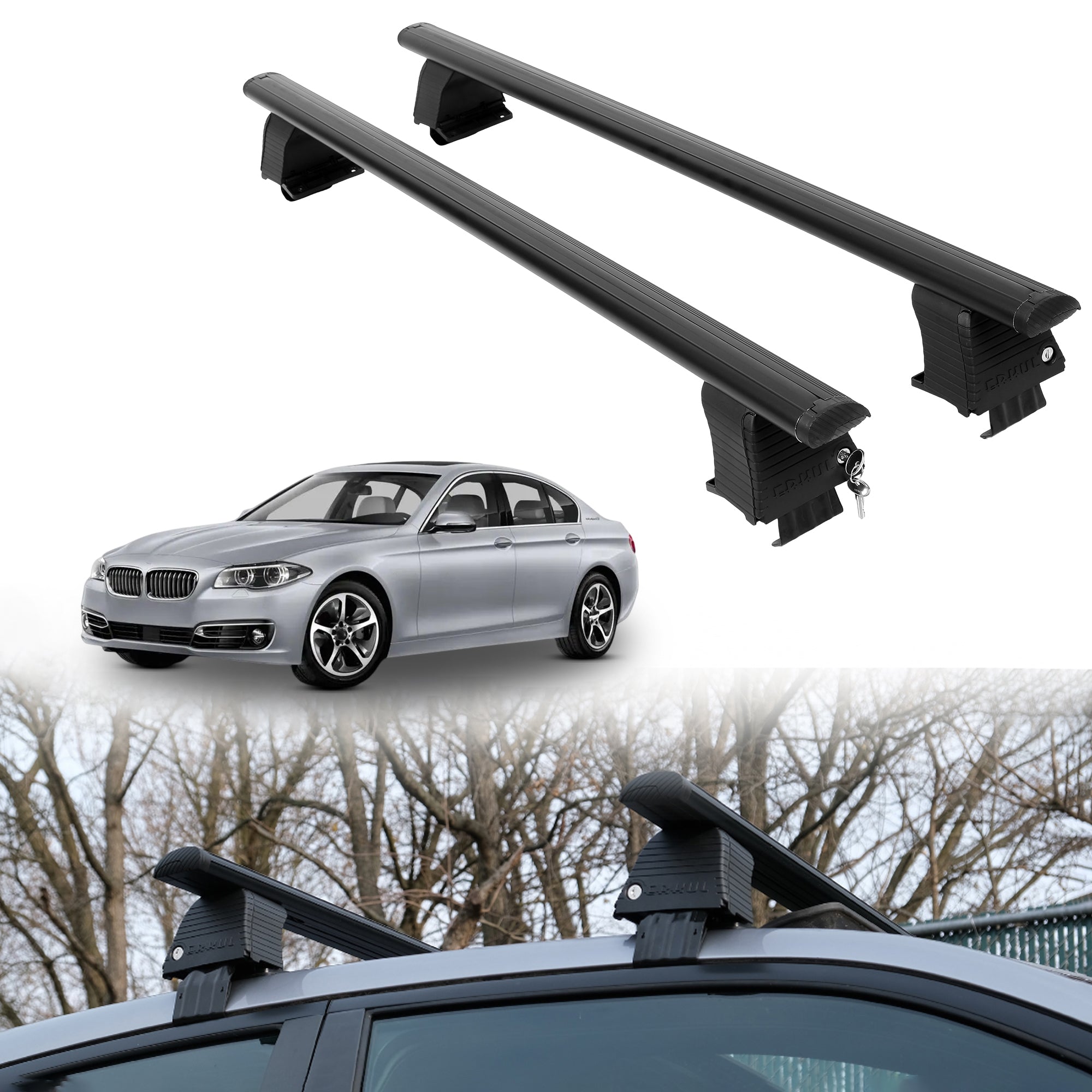 ERKUL Roof Rack Crossbars For BMW ACTIVEHYBRID 5 2012-2016