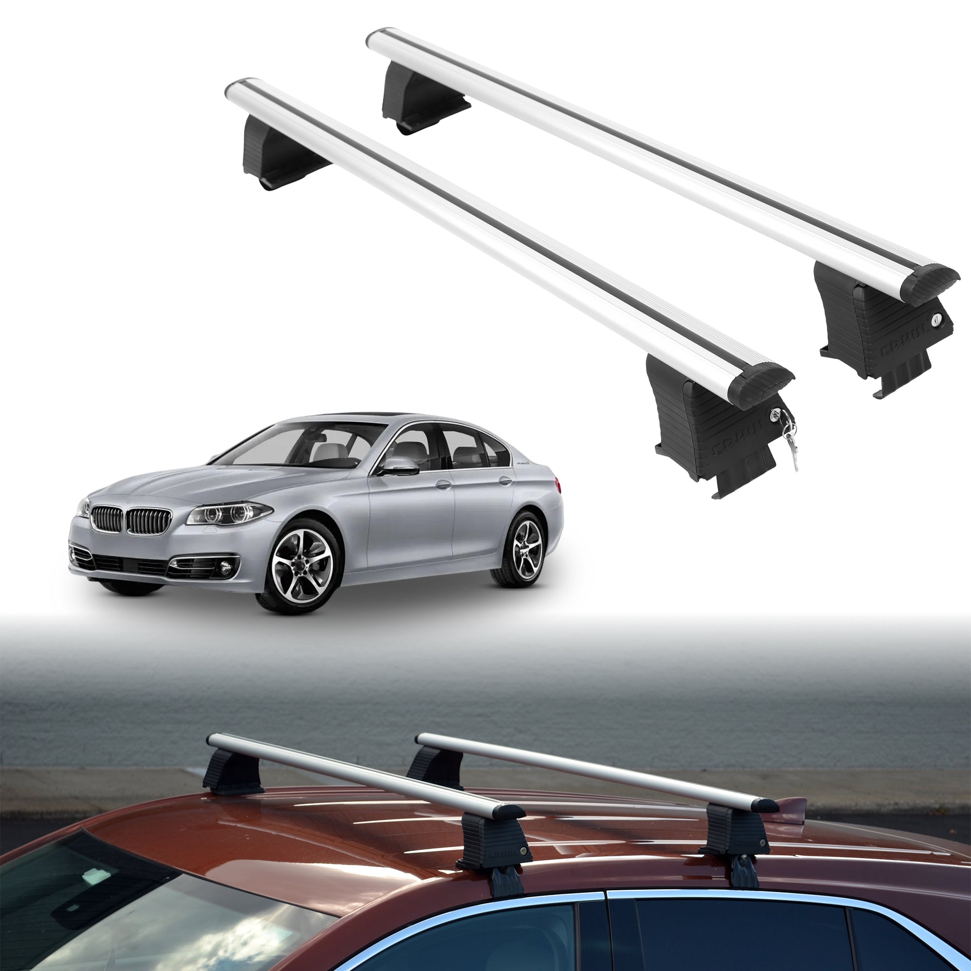 ERKUL Roof Rack Crossbars For BMW ACTIVEHYBRID 5 2012-2016