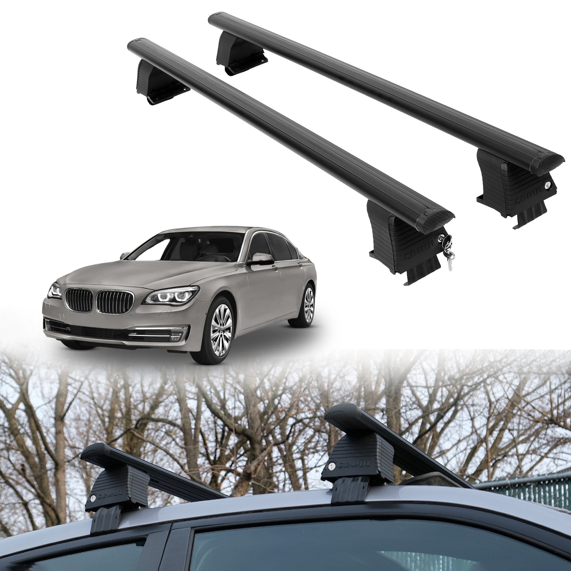 ERKUL Roof Rack Crossbars For BMW ACTIVEHYBRID 7 2014-2015