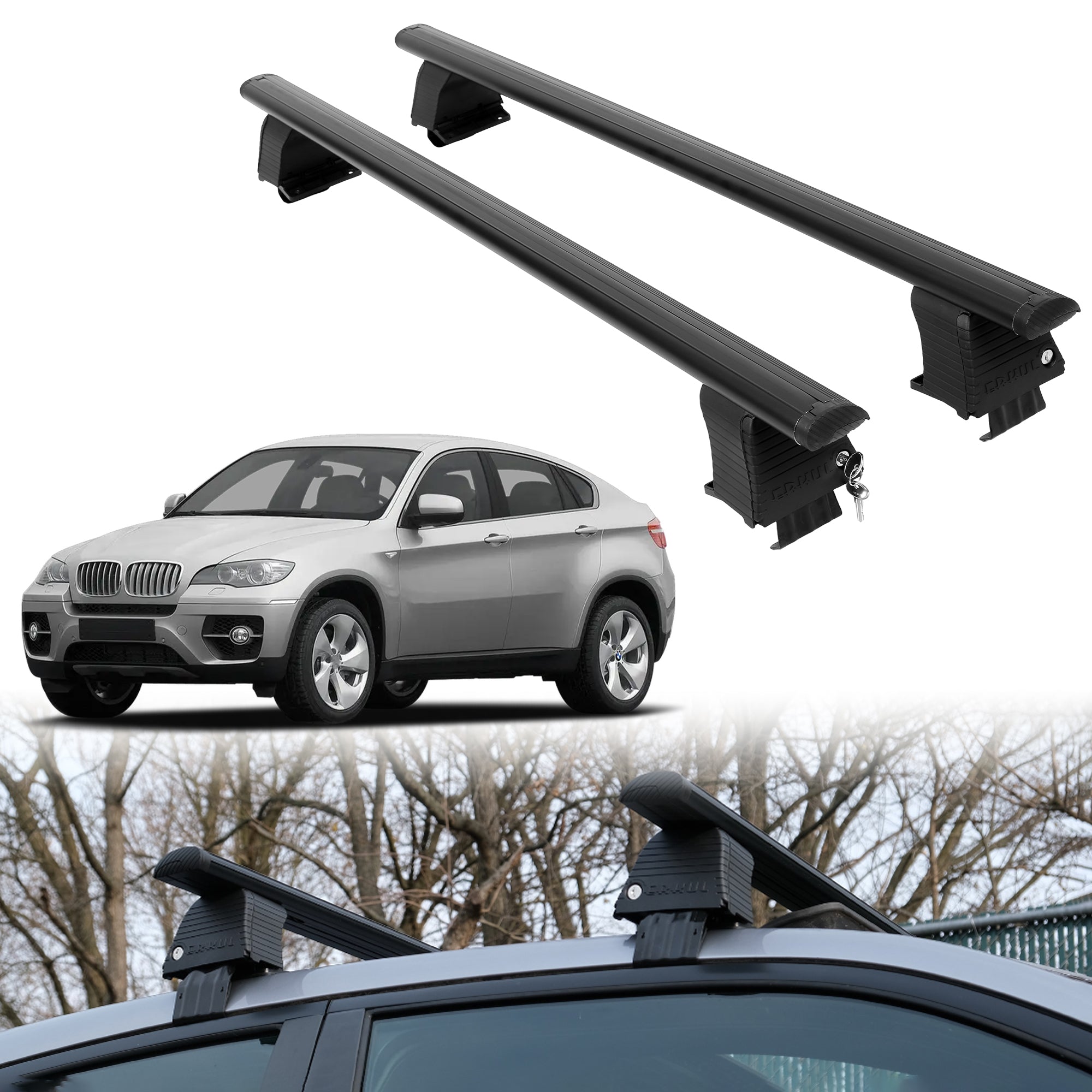 ERKUL Roof Rack Crossbars For BMW ACTIVEHYBRID X6 2010-2012