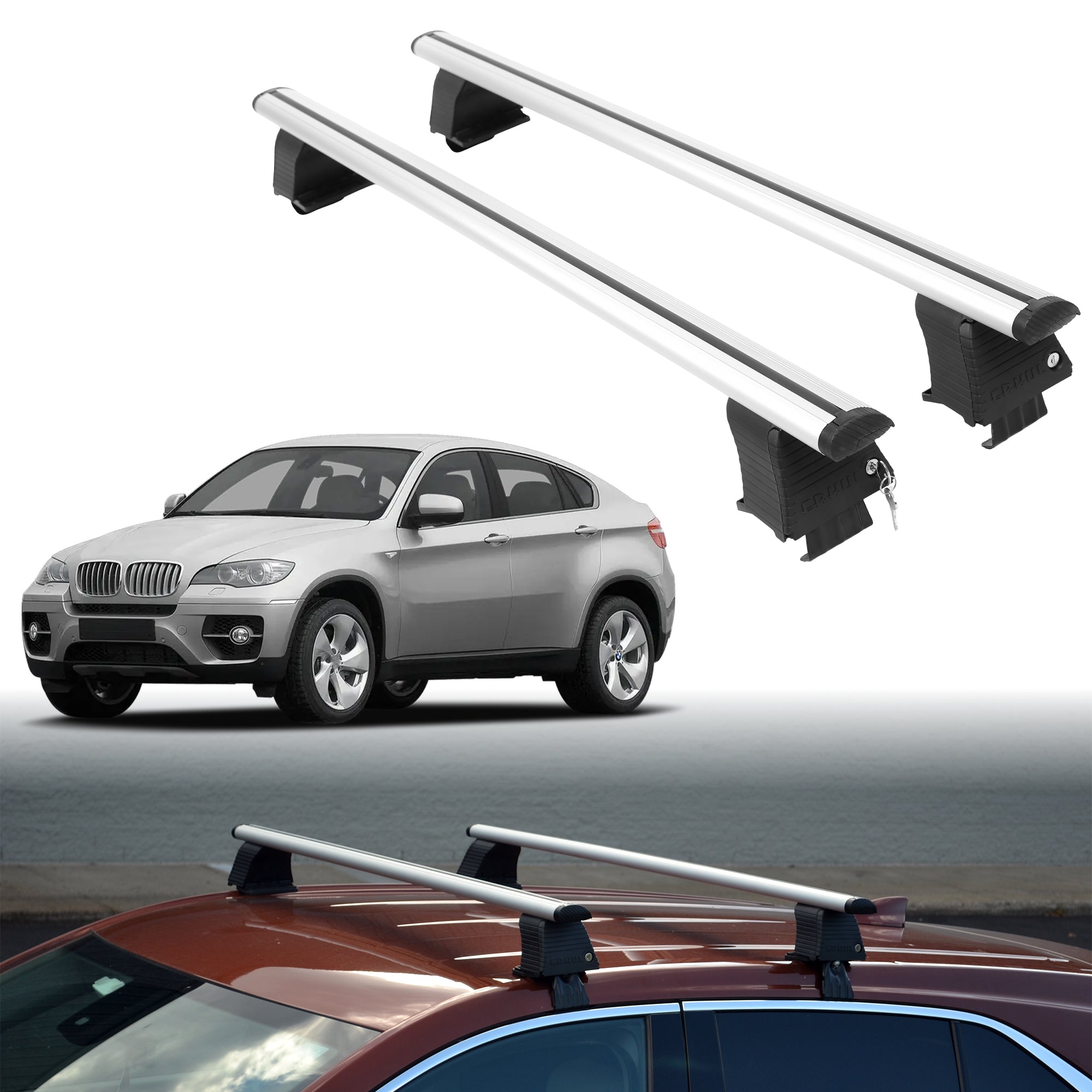 ERKUL Roof Rack Crossbars For BMW ACTIVEHYBRID X6 2010-2012