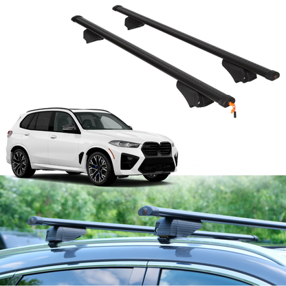 Roof Rack Crossbars for BMW X5 M 2020-2026 Fits Flush Rails - Black